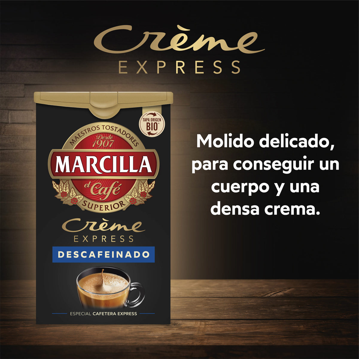 Café molido creme express descafeinado Marcilla 200g