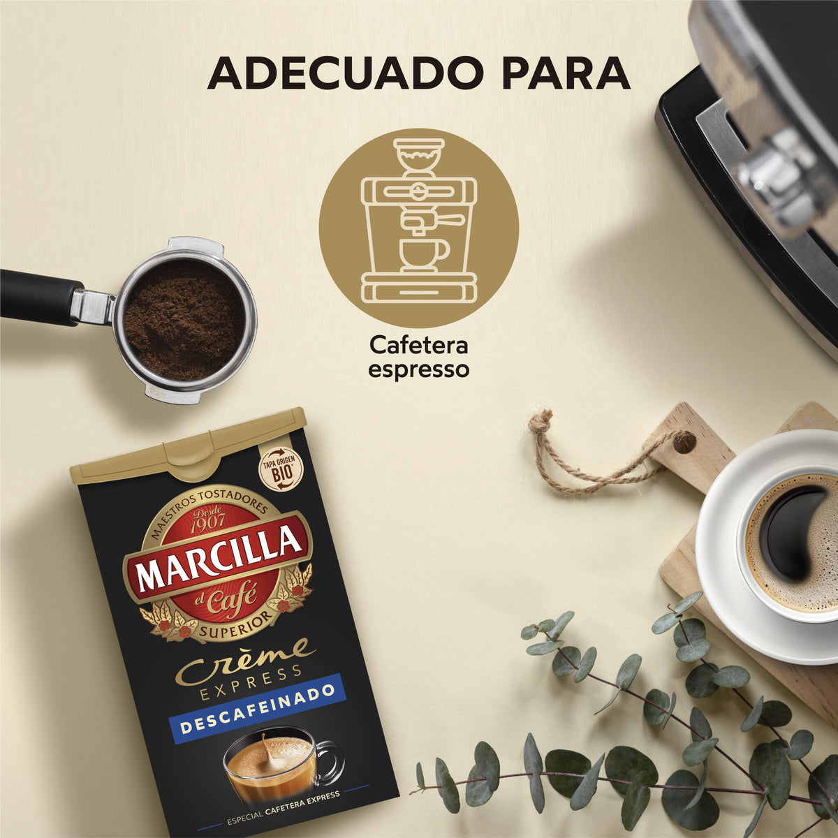 Café molido creme express descafeinado Marcilla 200g