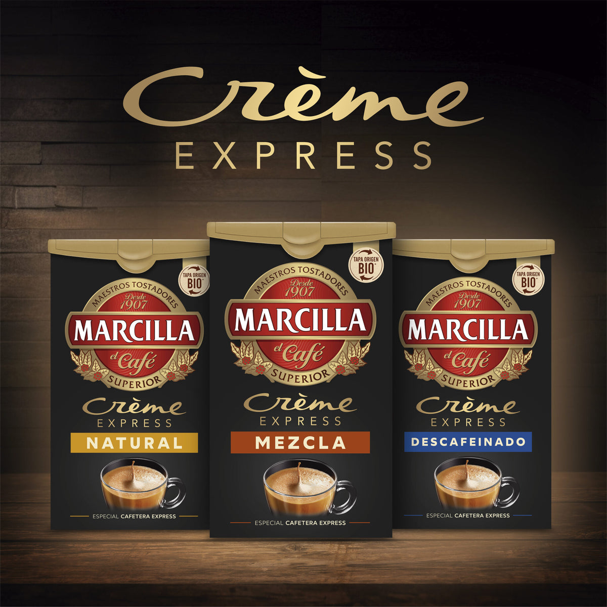 Café molido creme express descafeinado Marcilla 200g