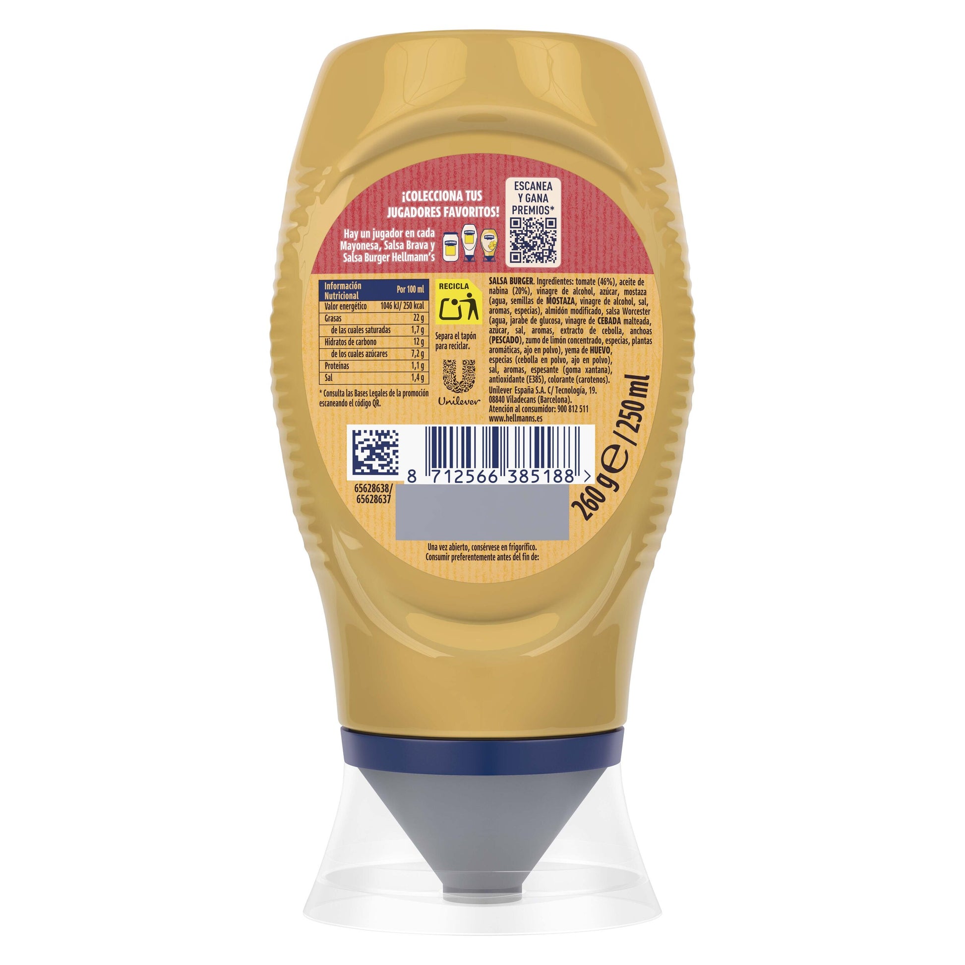 Salsa original burger Hellmans 250ml