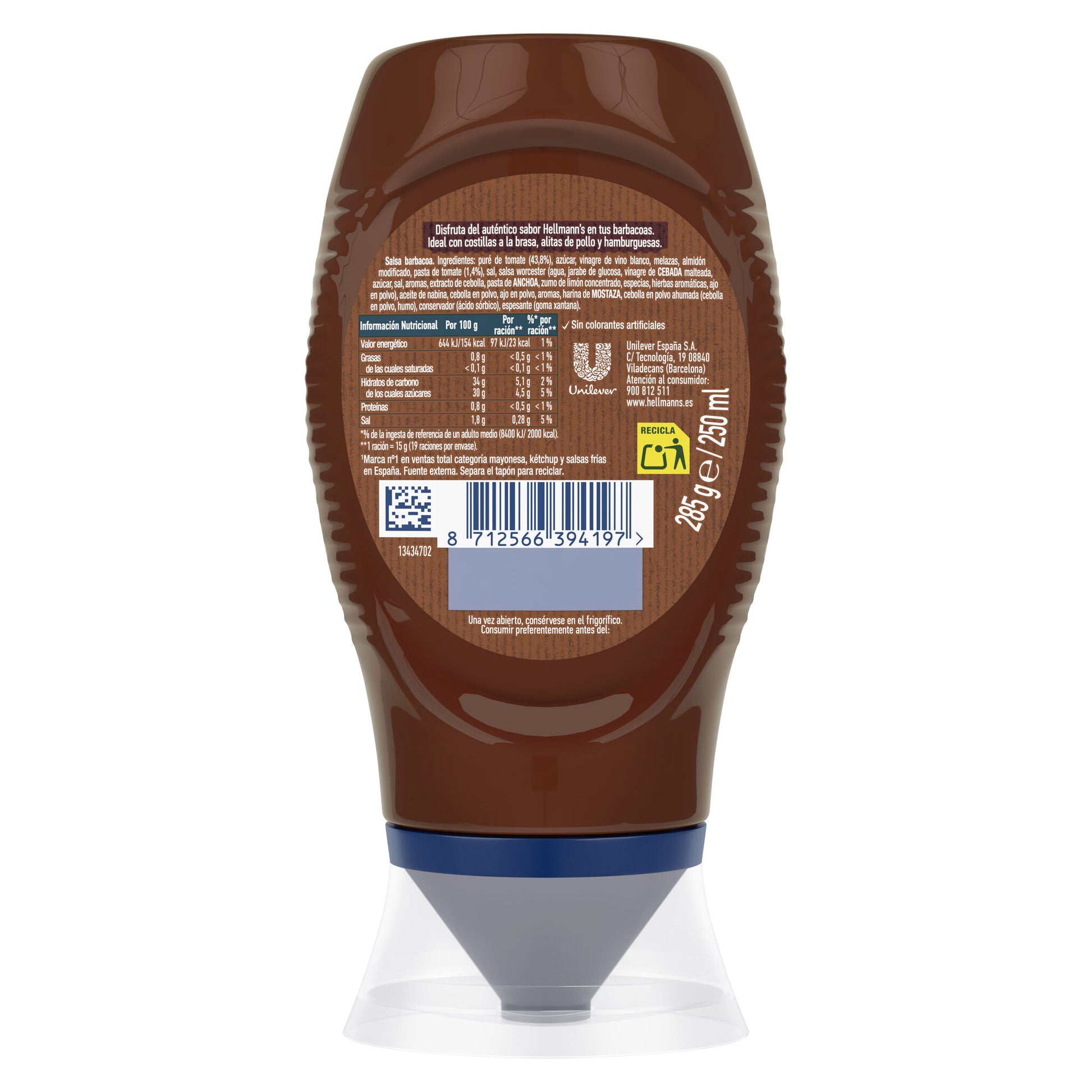 Salsa original bbq Hellmans 250ml