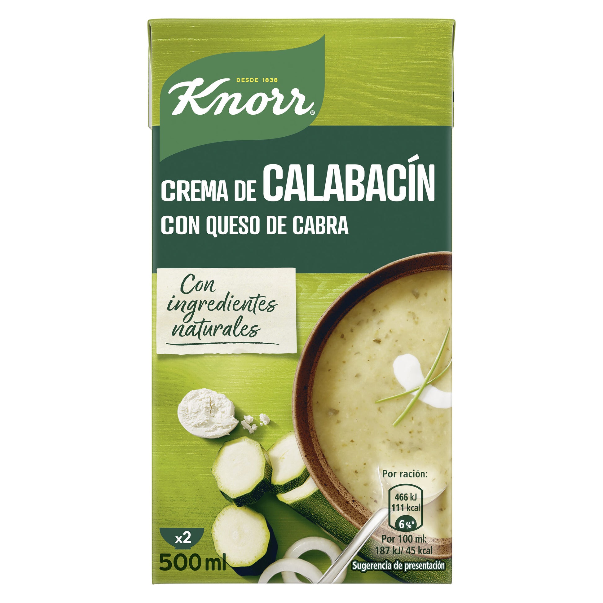 Crema verdura calabacín c/queso Knorr 500ml