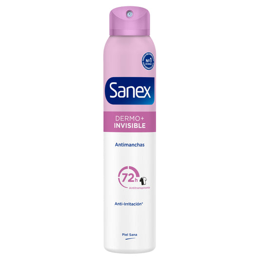 Desodorante spray unisex invisible Sanex 200ml La Despensa