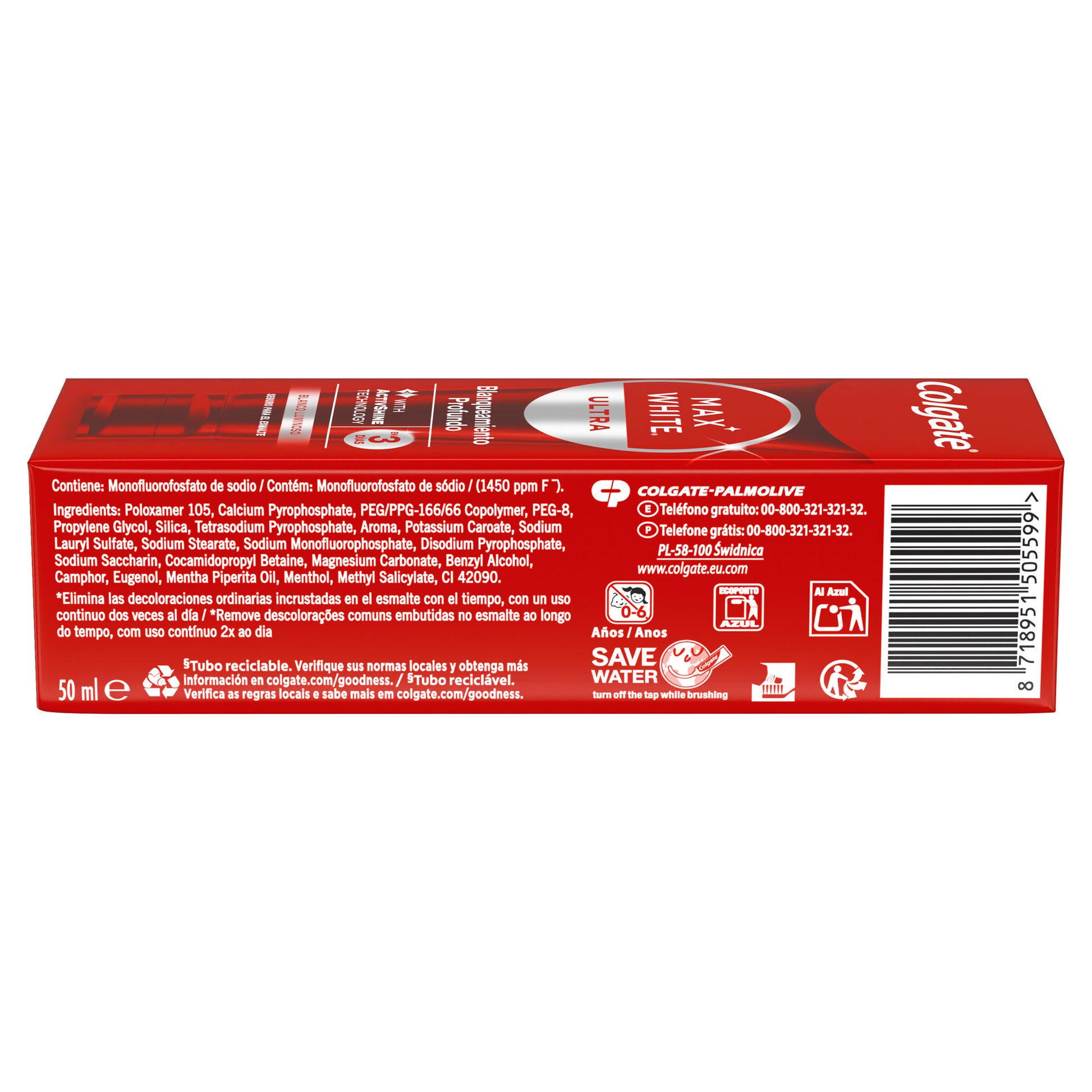 Dentrífico max white ultra Colgate 50ml