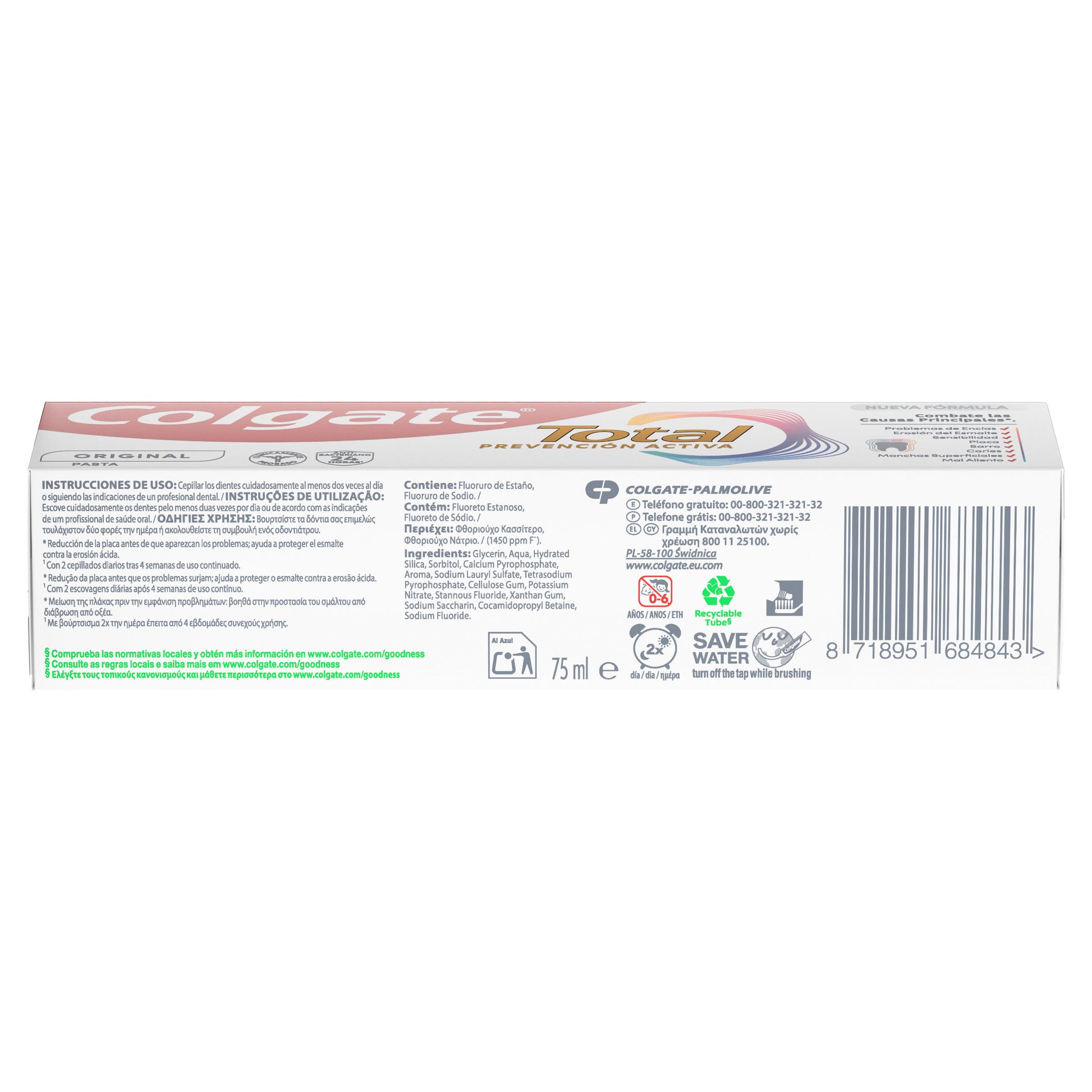 Dentífrico total Colgate 75ml/u