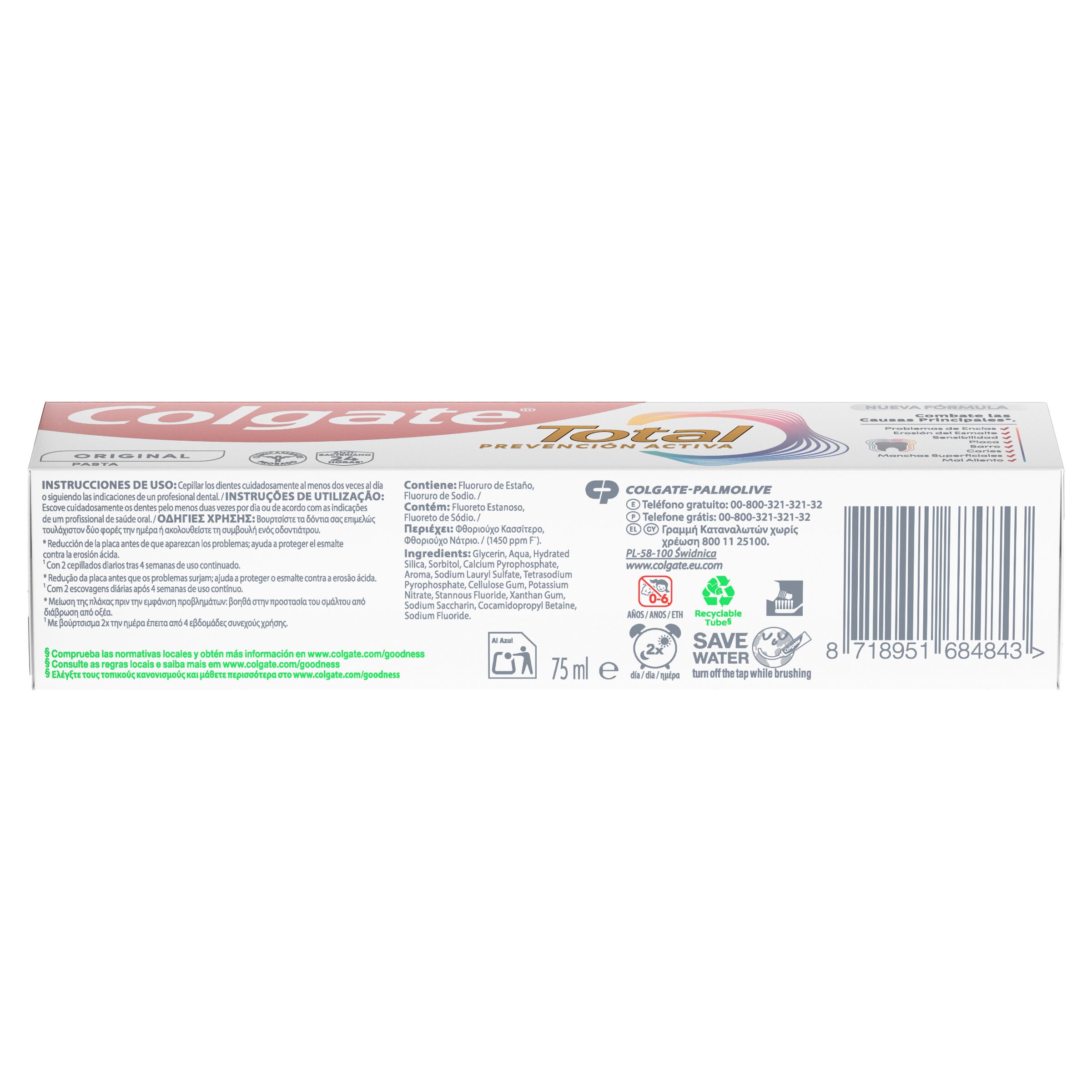 Dentífrico total Colgate 75ml/u