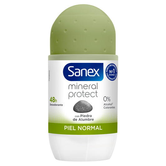 Desodoran roll on unisex natur prot al/0% 24h Sanex 45ml La Despensa