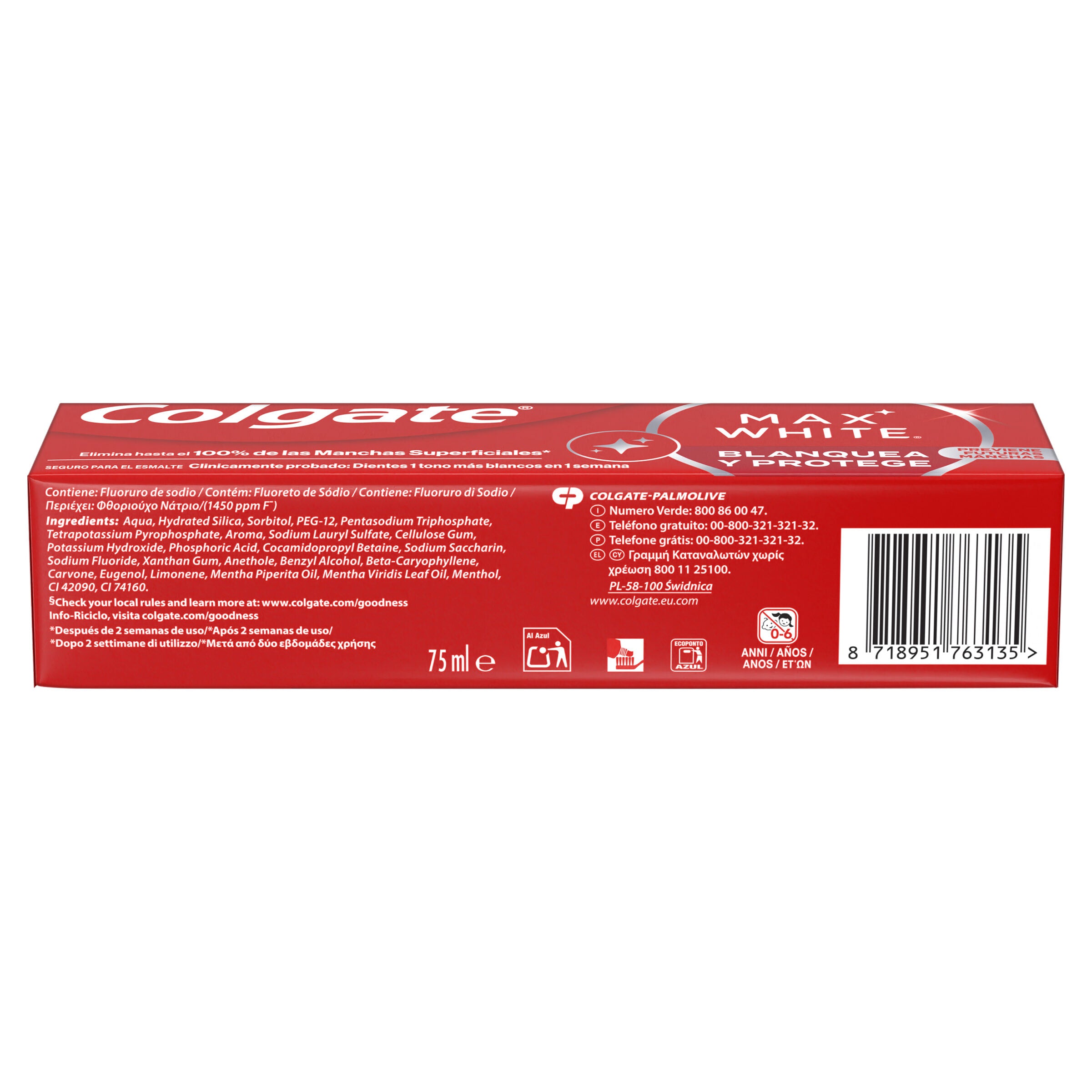 Dentífrico max white Colgate 75ml