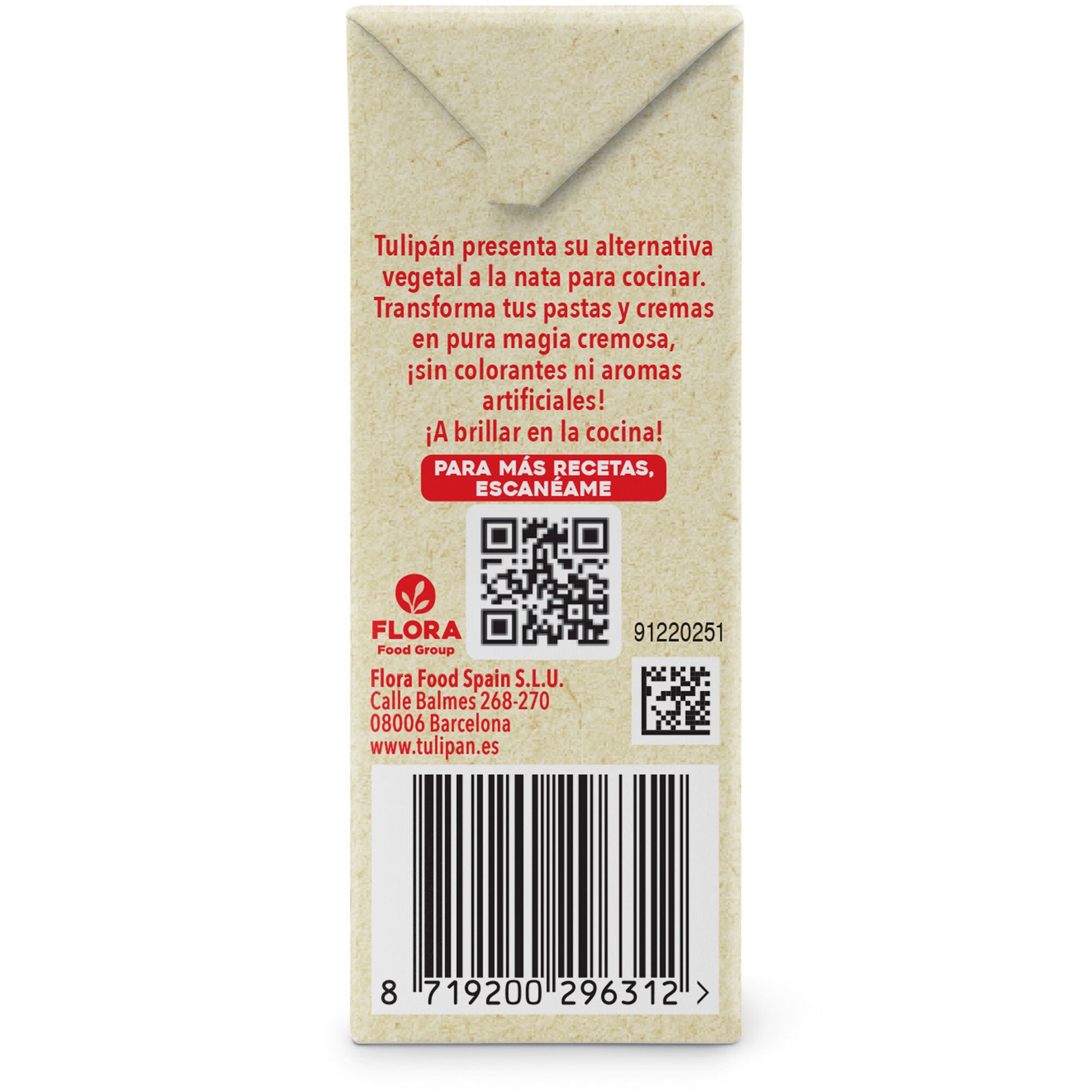 Nata vegetal para cocinar Tulipan 250ml