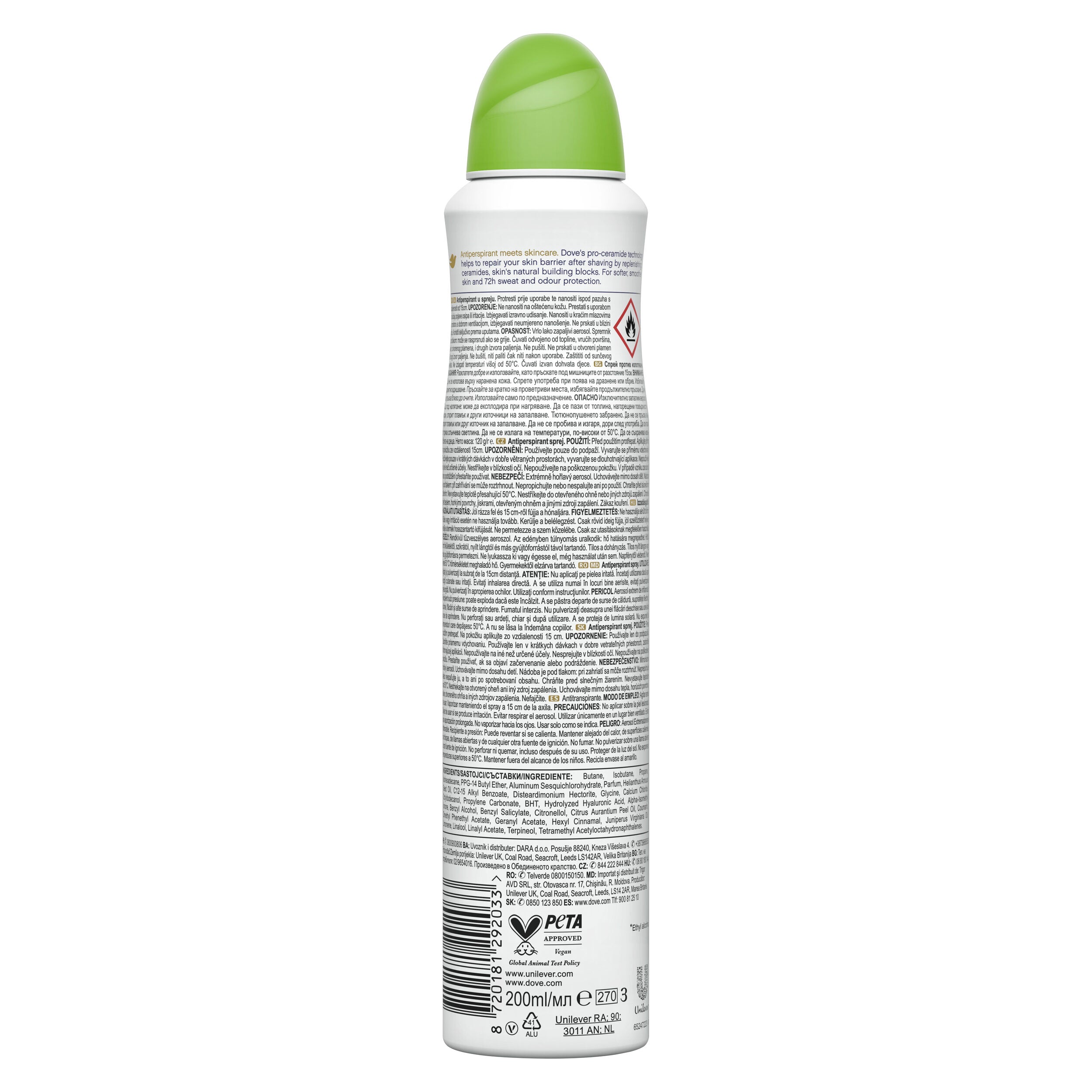 Desodorante spray mujer go fresh 0% aluminio 24h Dove 200ml