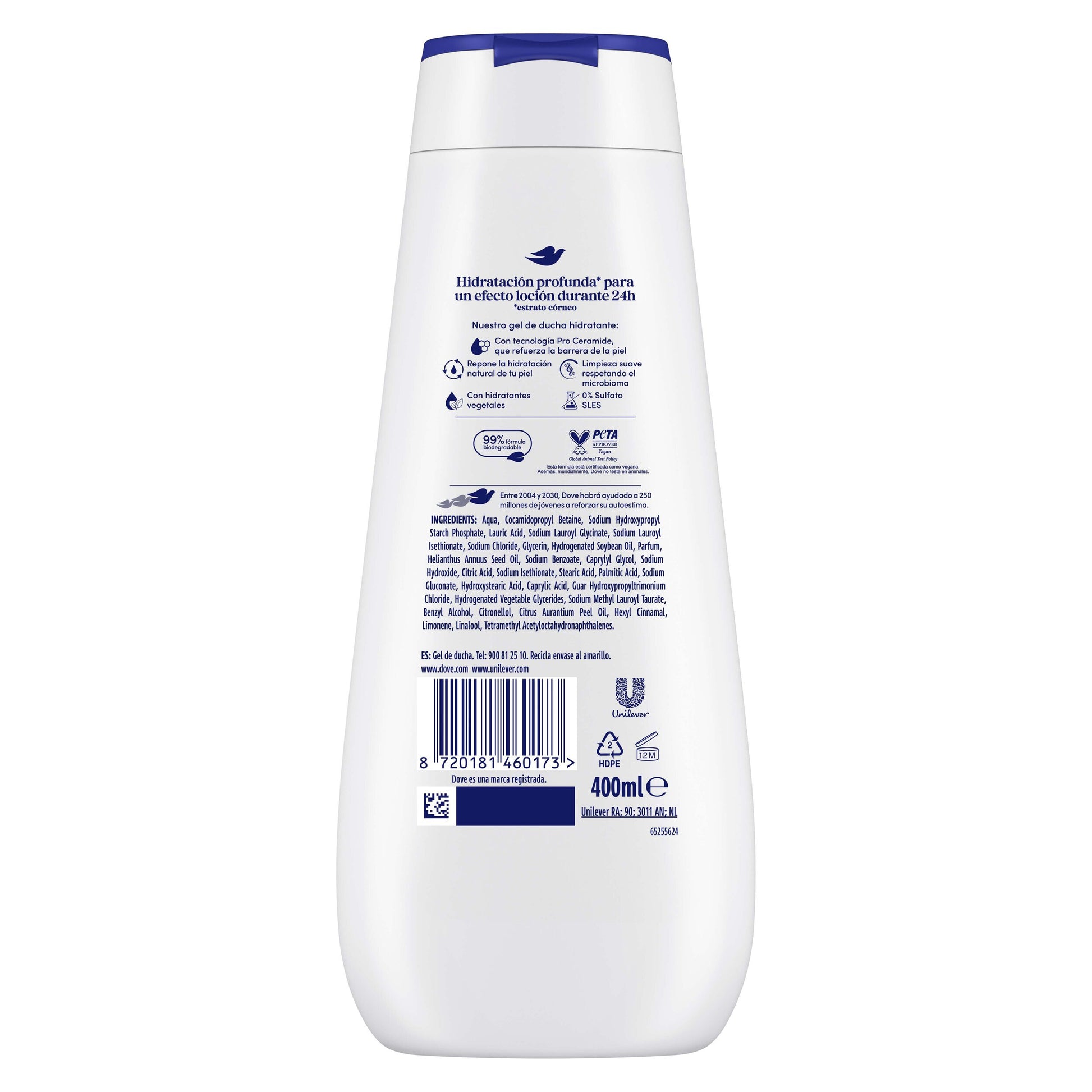 Gel ducha hidratacion profunda Dove 400ml