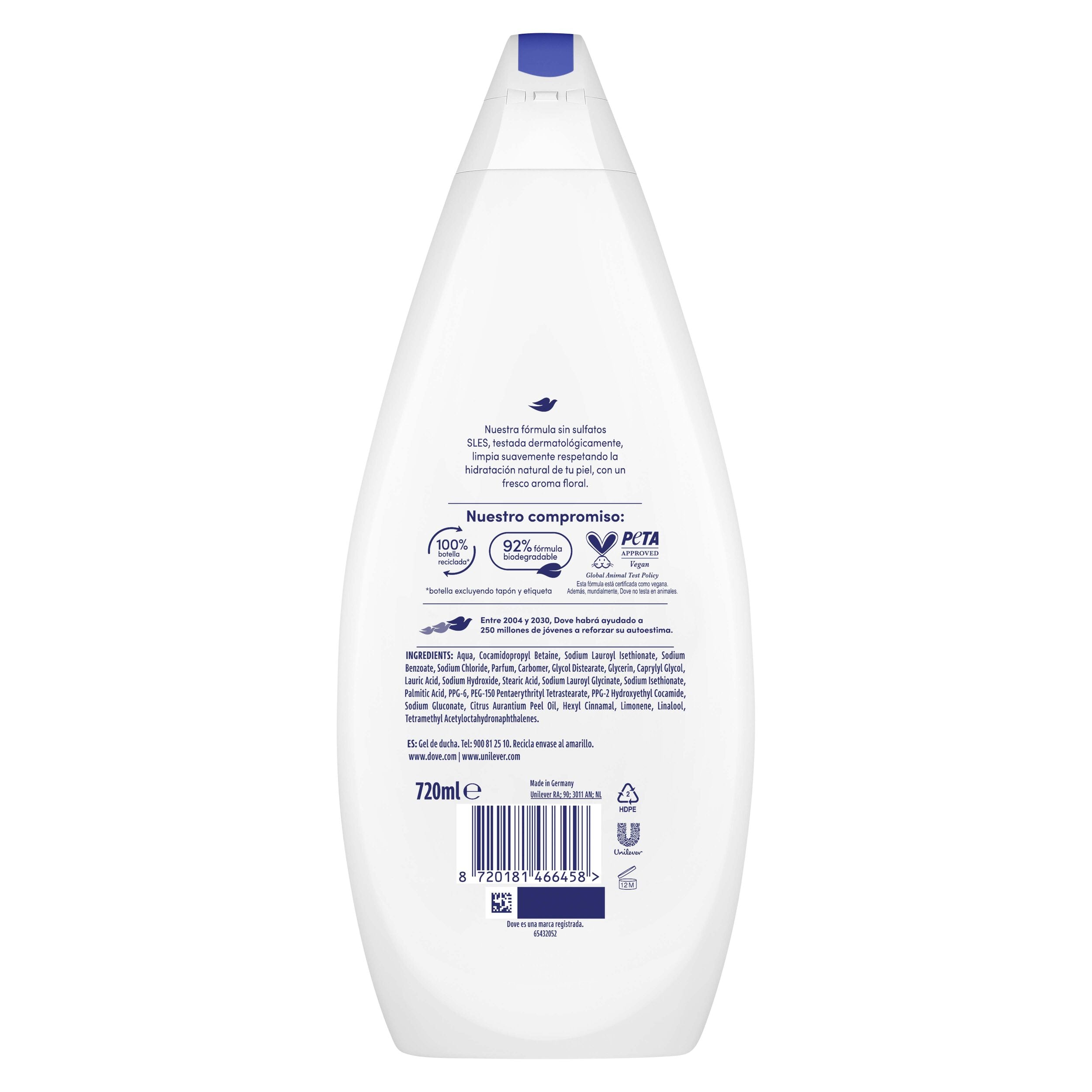 Gel ducha cuidado hidrtatante Dove 720ml