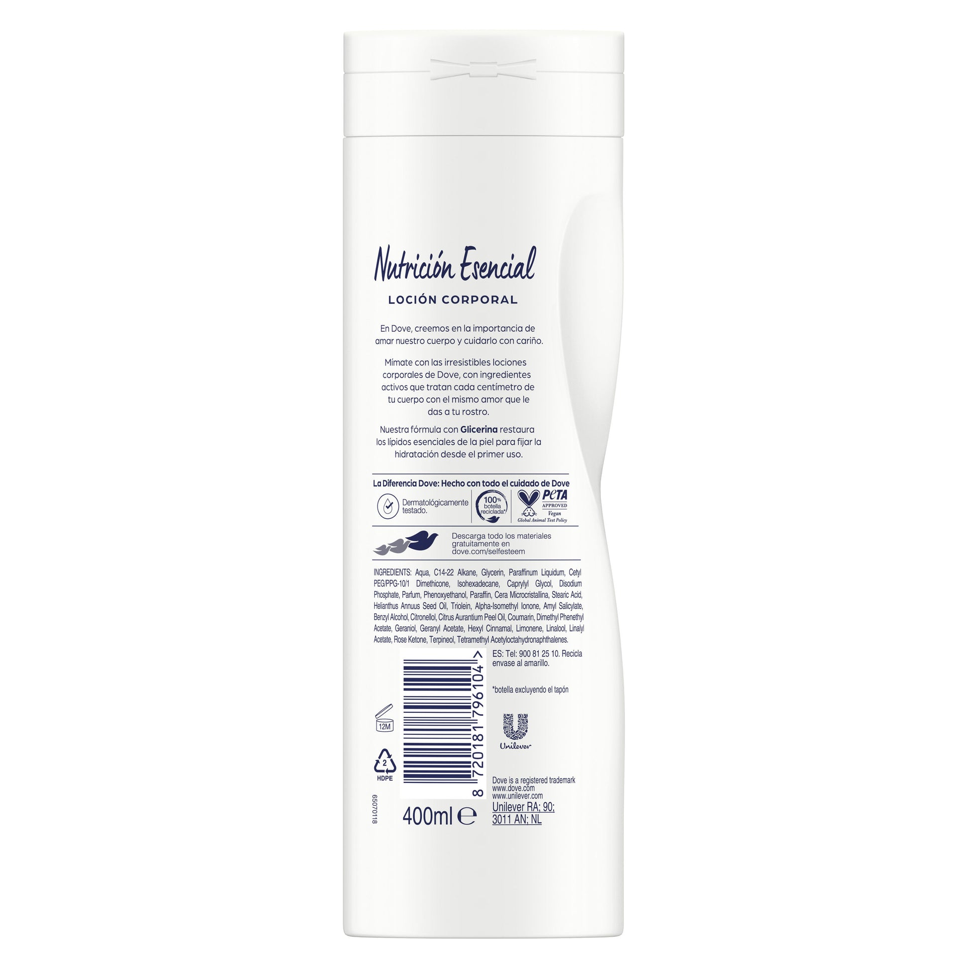 Loción corporal nutritiva Dove 400ml