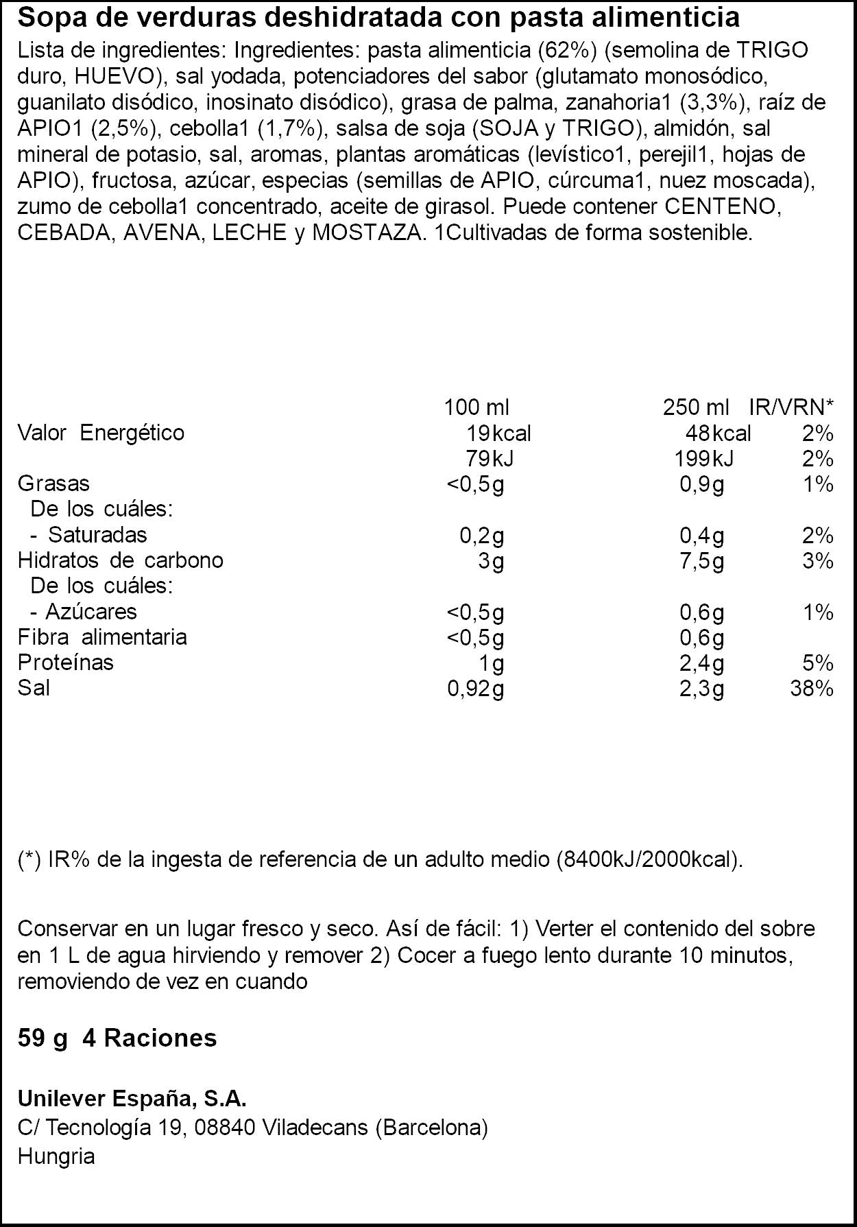 Sopa sobre minestrone Knorr 76g