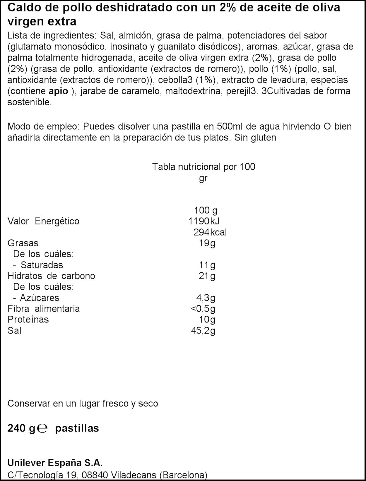 Pastilla caldo pollo Knorr 24u