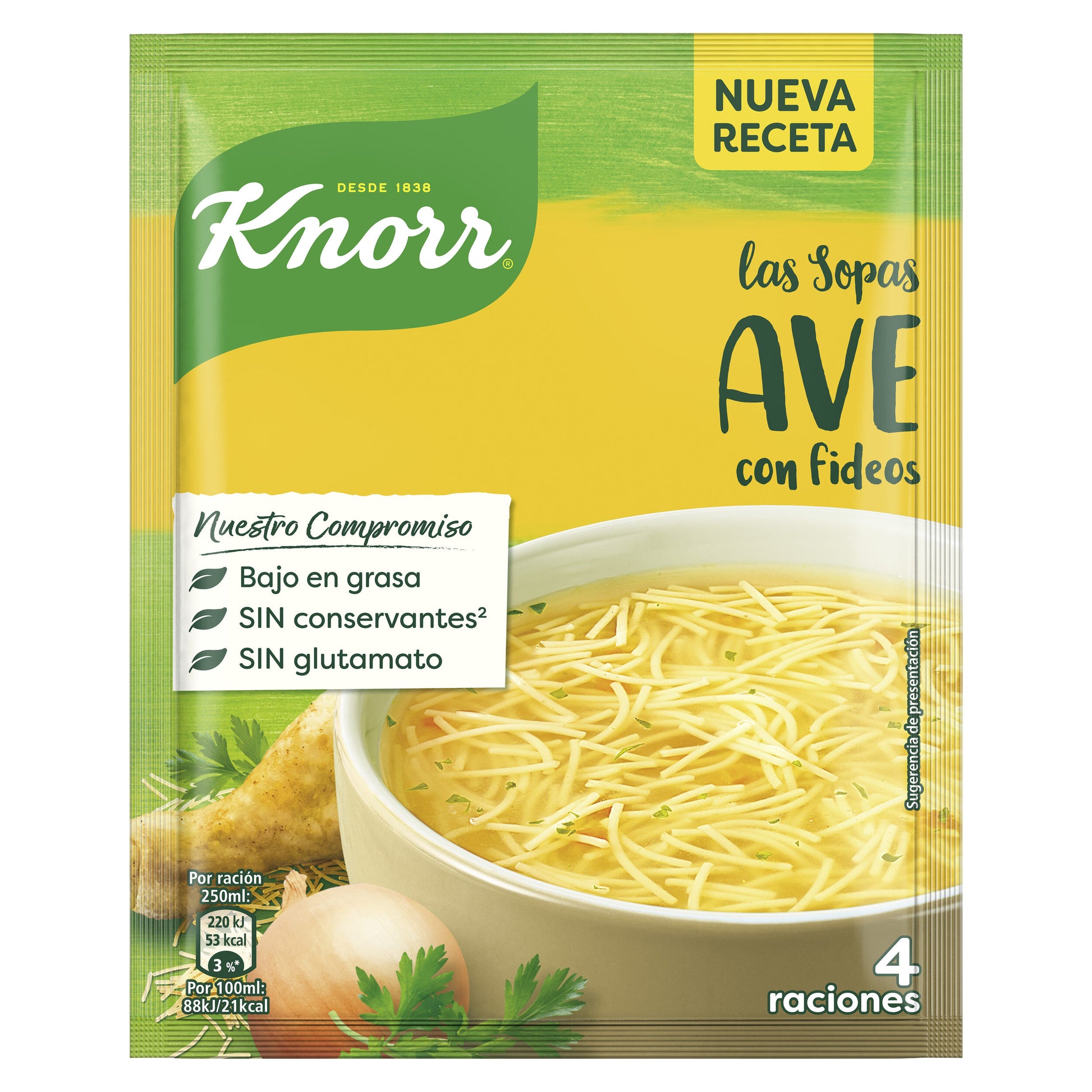 Sopa sobre ave c/fideos Knorr 63g