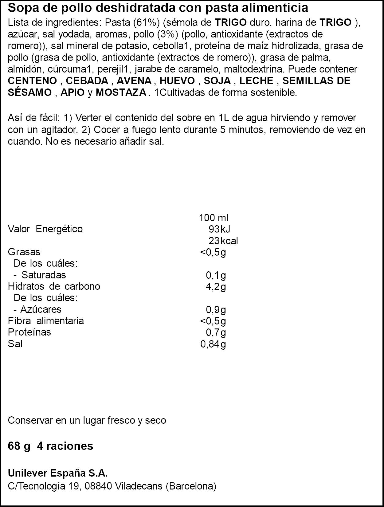 Sopa sobre cabello de angel Knorr 68g