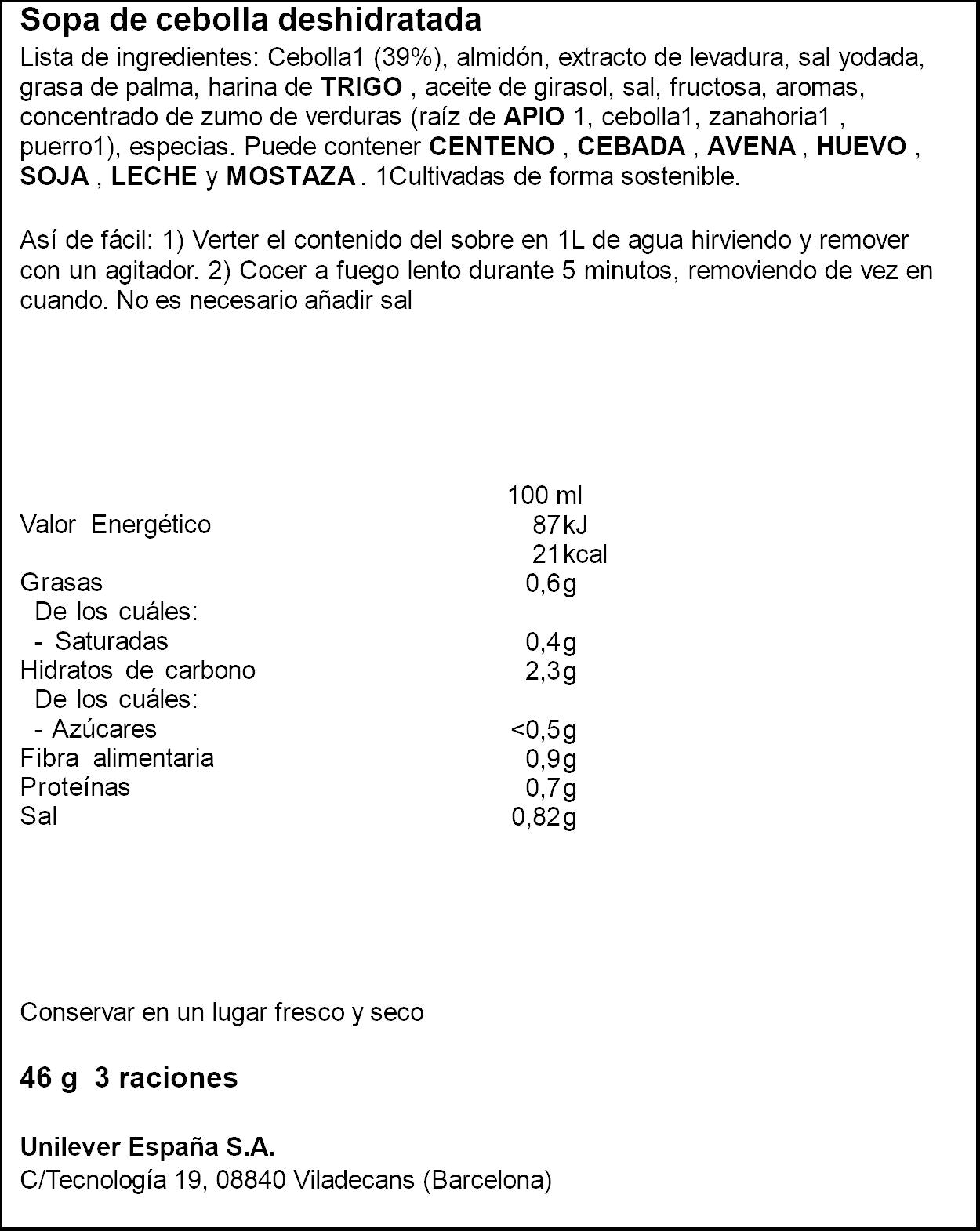 Sopa sobre cebolla Knorr 46g