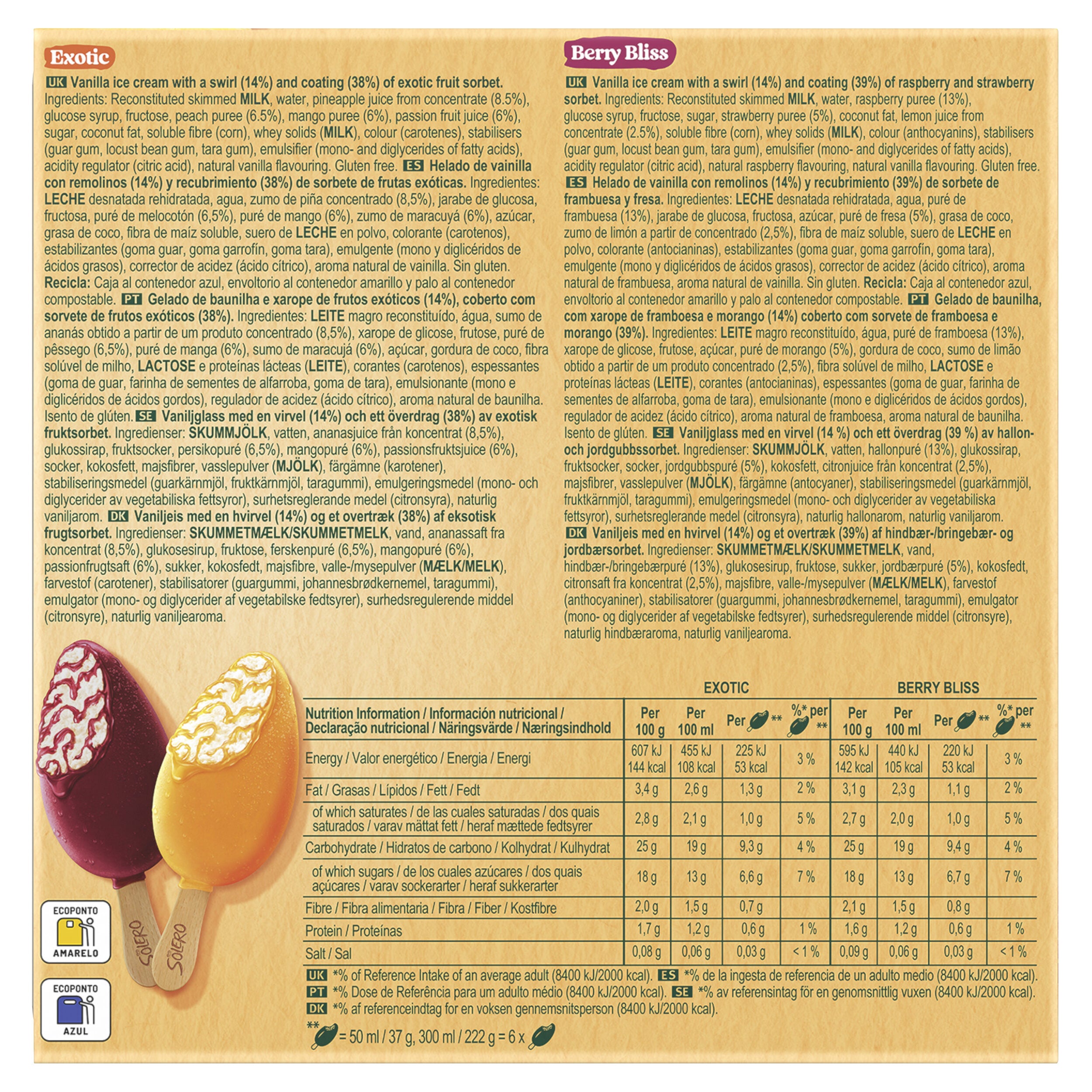 Helado mini mix Solero p6x50ml