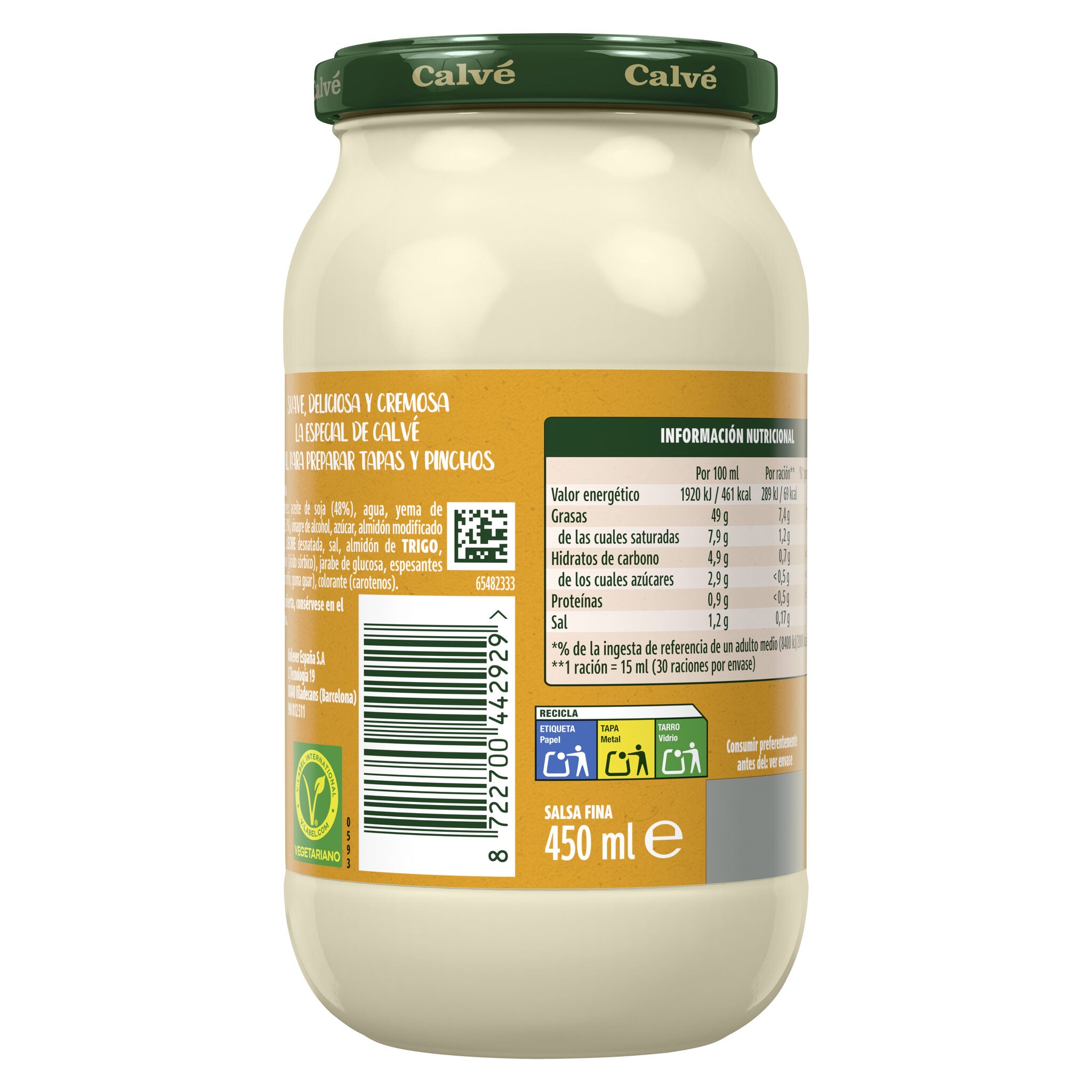 Mayonesa tapas y pinchos Calve 450 ml