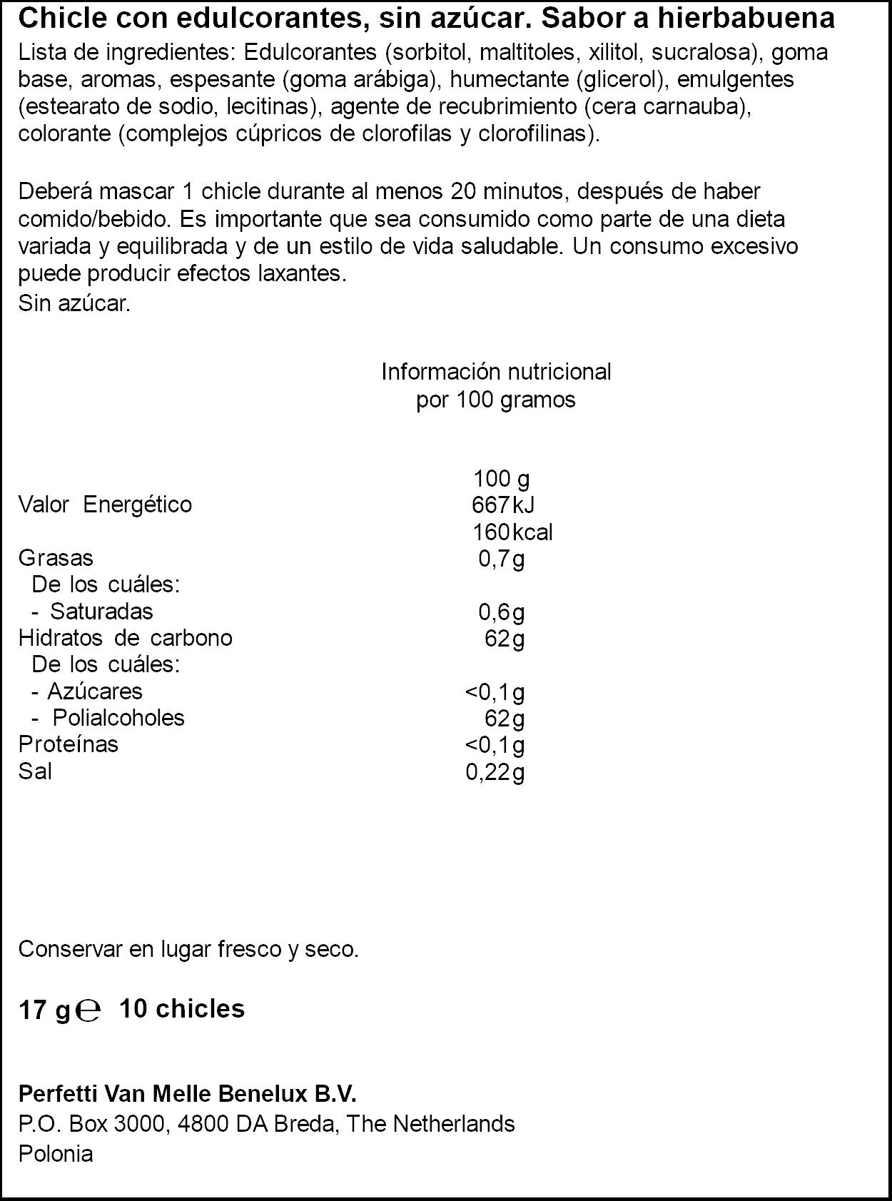 Chicle white oral b Trident 17g
