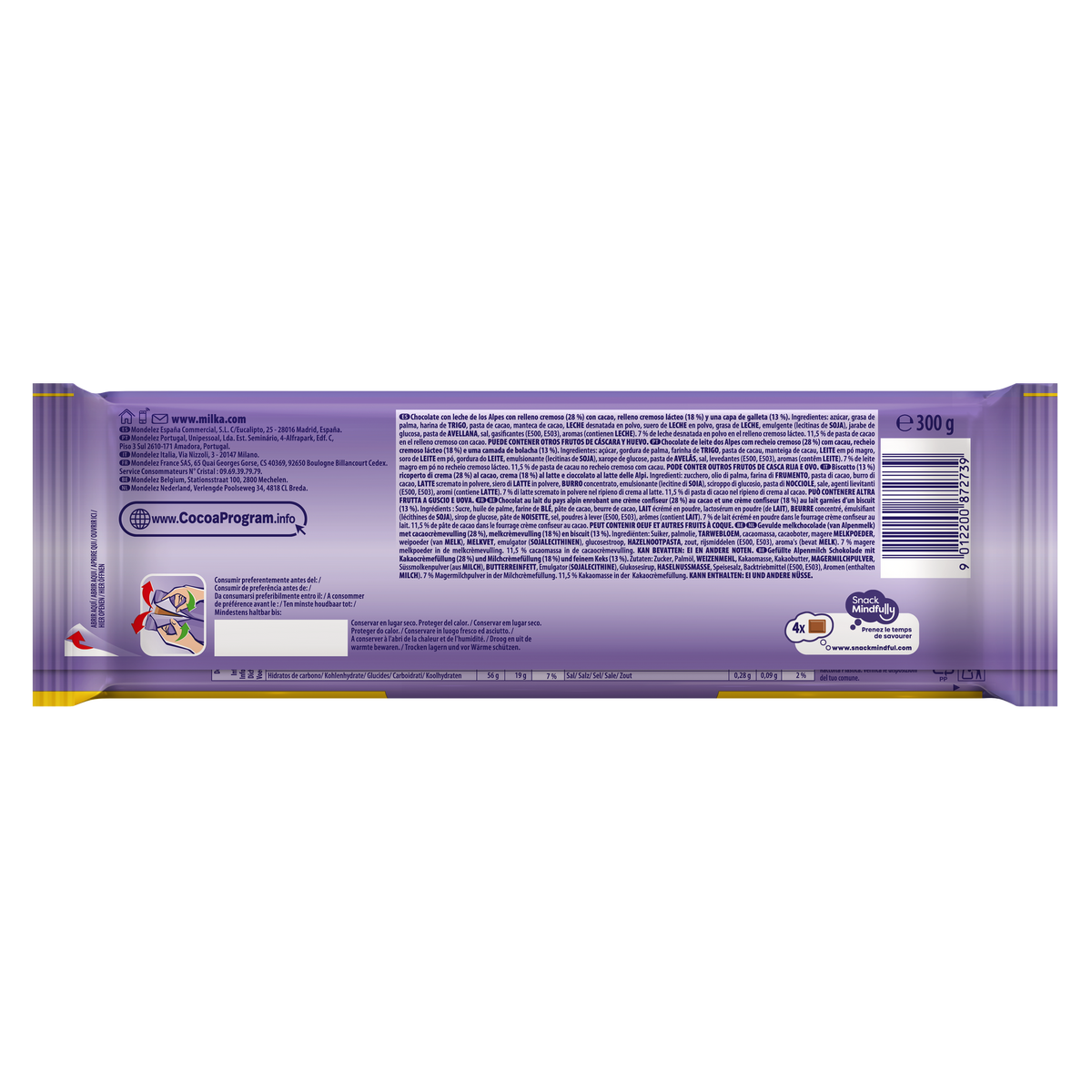 Chocolate con galleta Milka 300g