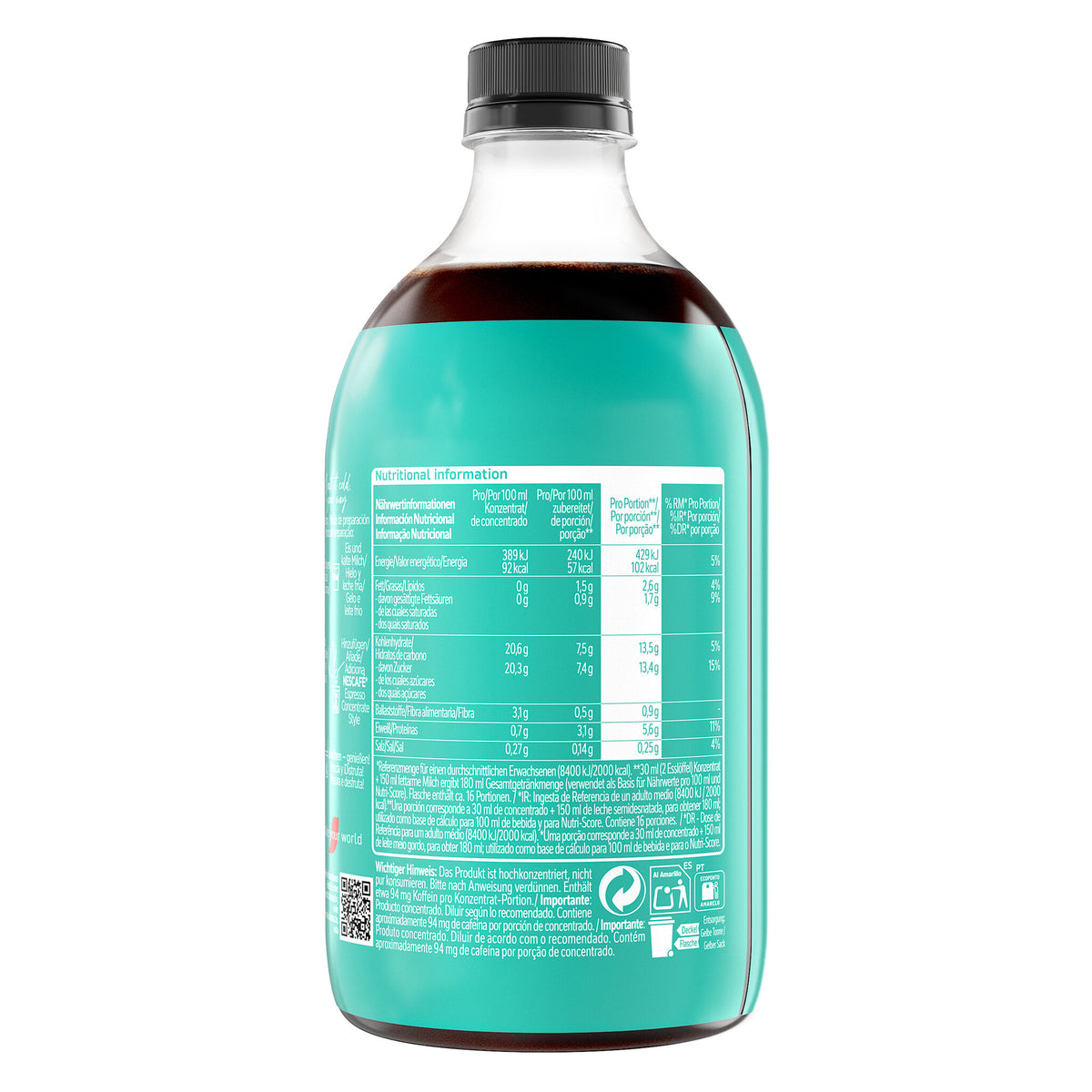 Concentrado cafe vainilla Nescafe 500ml