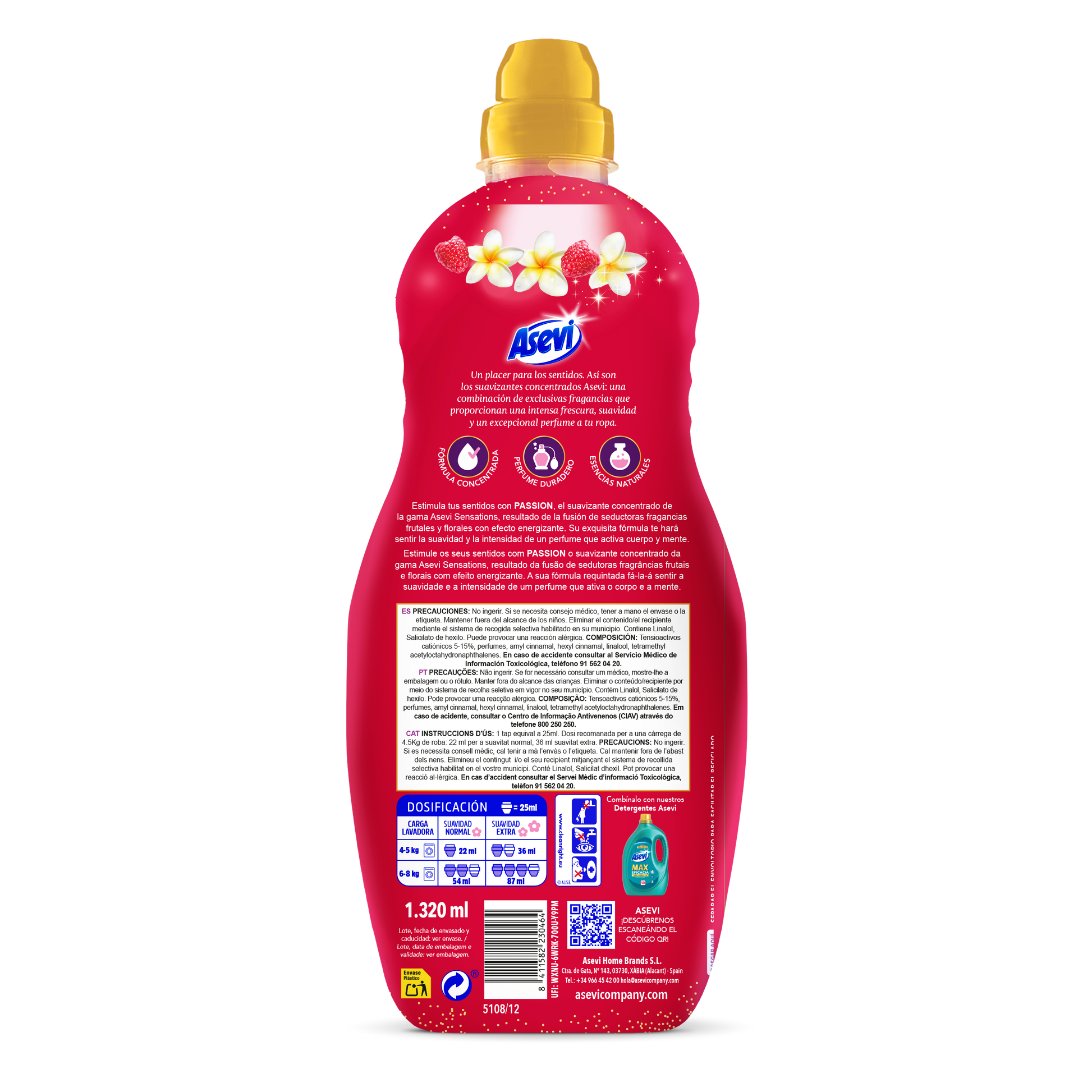 Suavizante concentrado sensations pasion Asevi 60d