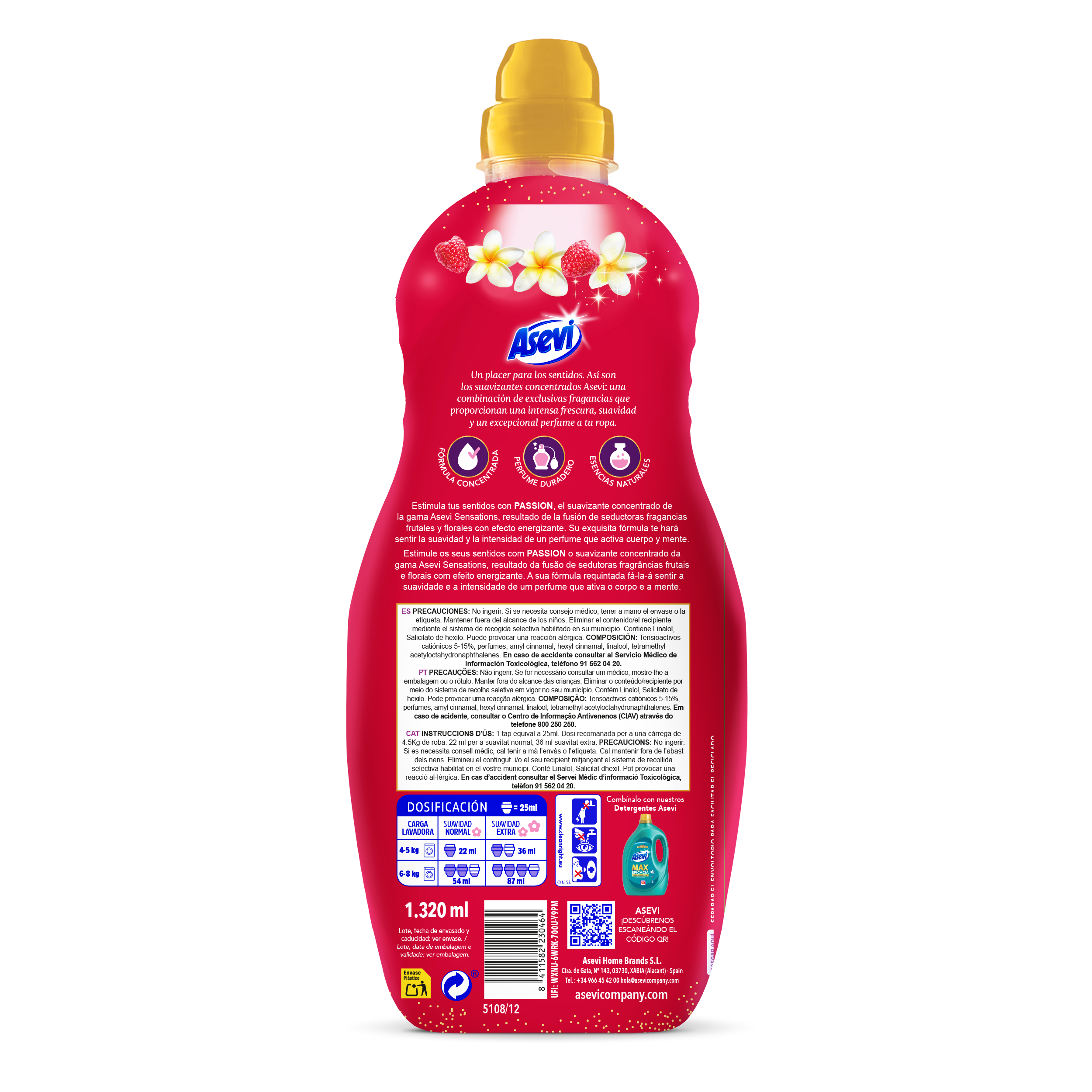 Suavizante concentrado sensations pasion Asevi 60d