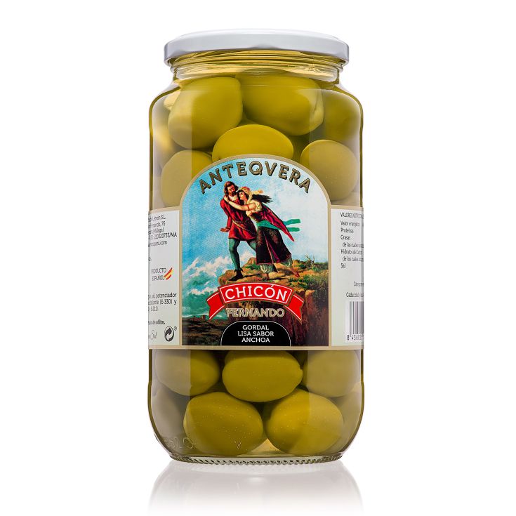 Aceituna gordal sabor anchoa cristal Antequera 400g escurr
