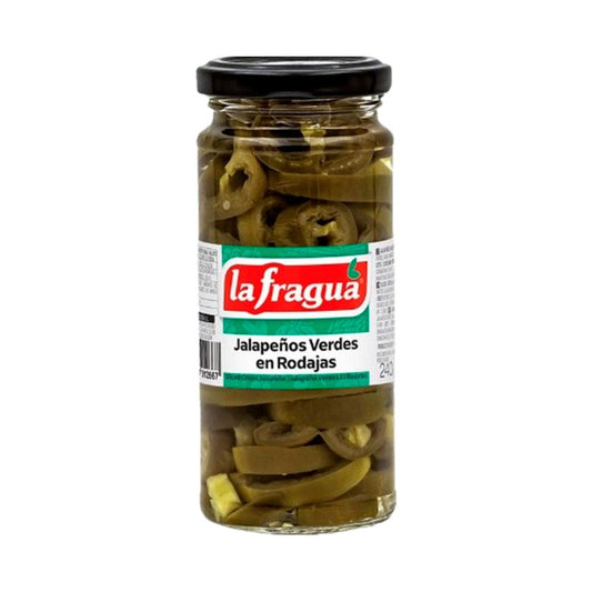 Jalapeños verdes rodajas cristal La fragua 130g escurr La Despensa
