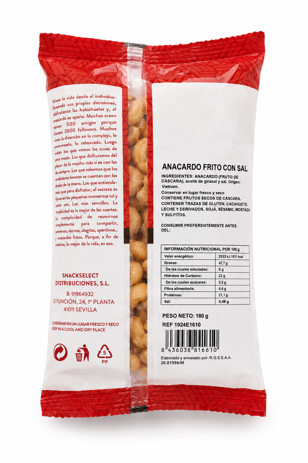 Anacardo frito La reunión 180g