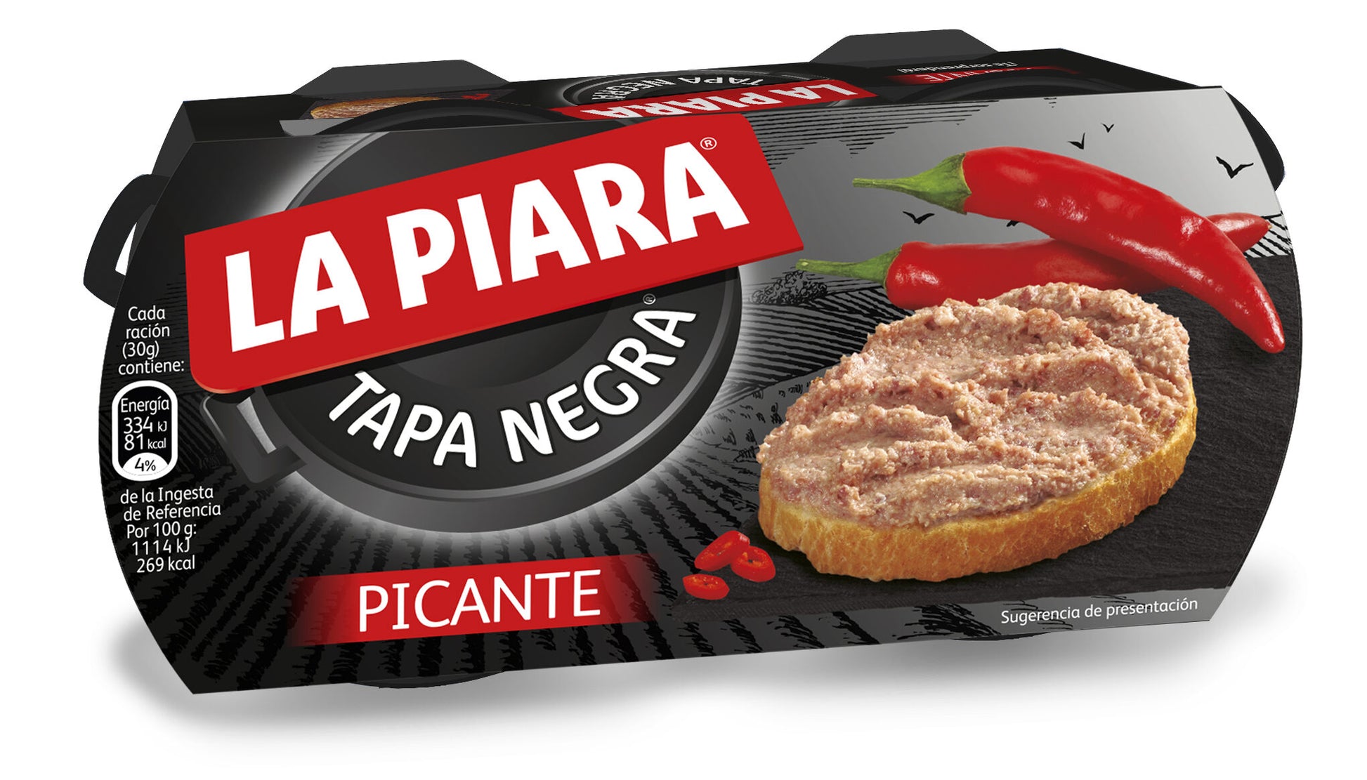 Paté hígado de cerdo picante tapa negra La piara p2 146g