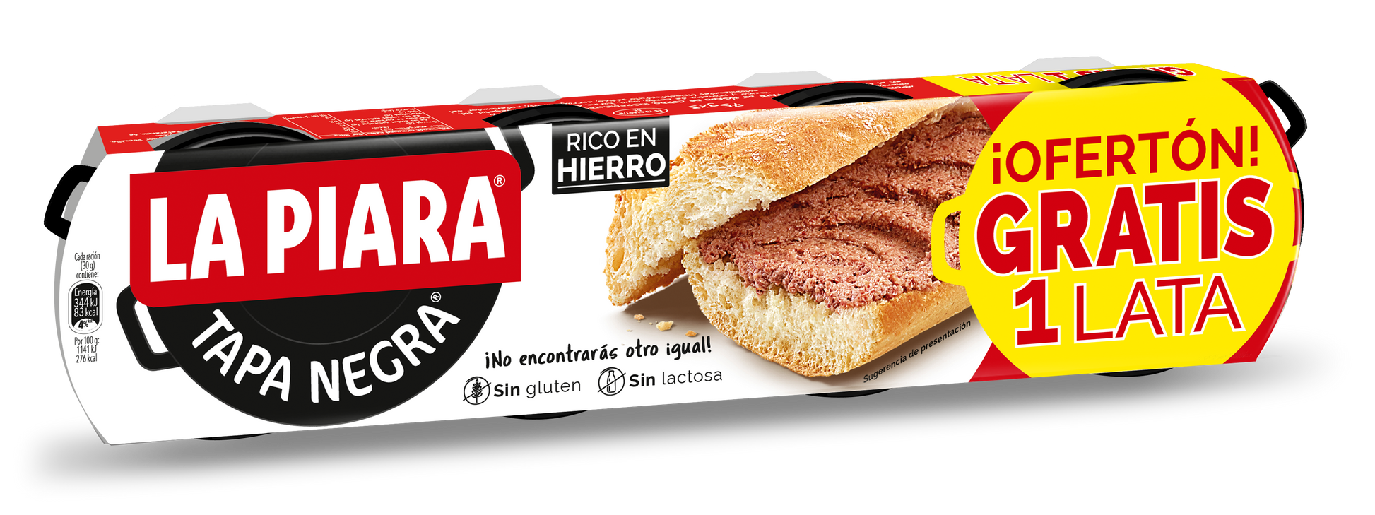 Paté hígado de cerdo tapa negra lata La piara p3 75g/u