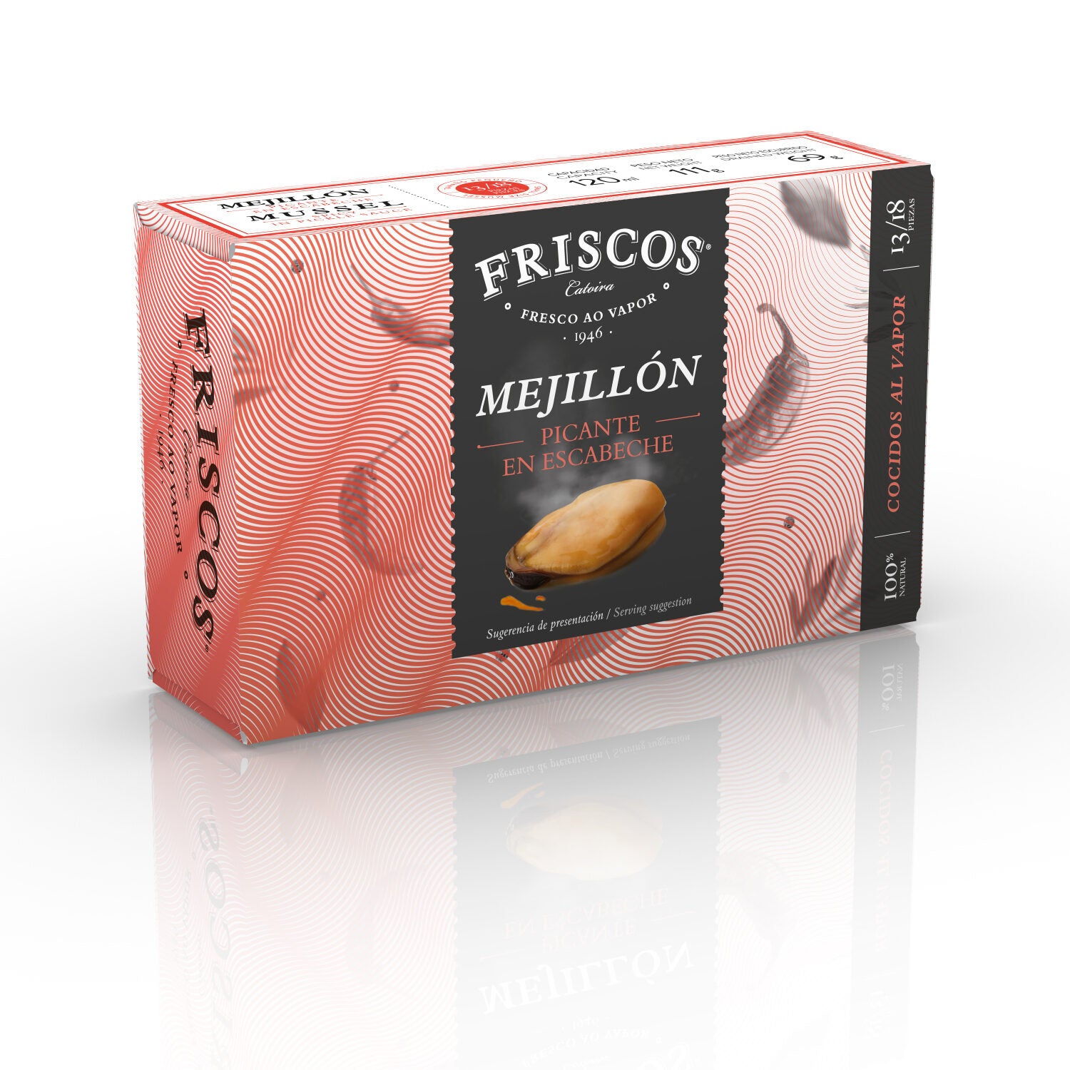 Mejillon picante 13/18 lata Friscos 69g escurr