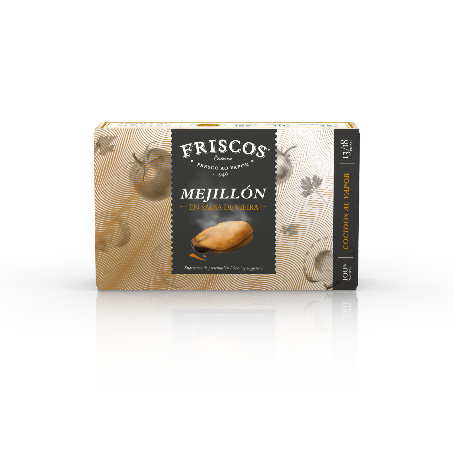 Mejillon salsa vieira 13/18 lata Friscos 65g escurr