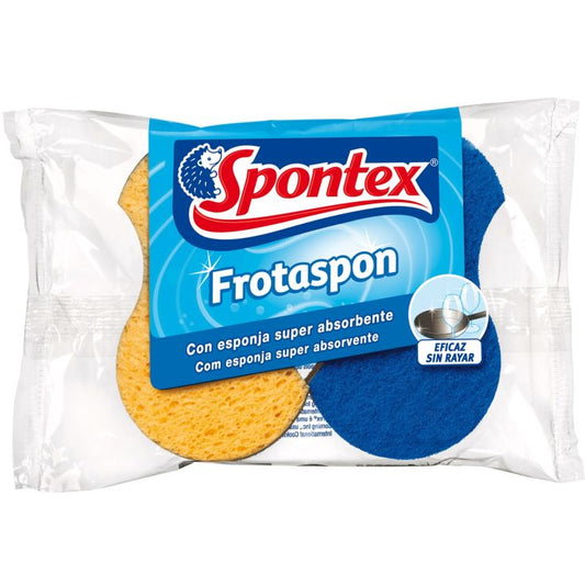 Estropajo con esponja frotaspon no raya Spontex 2u La Despensa