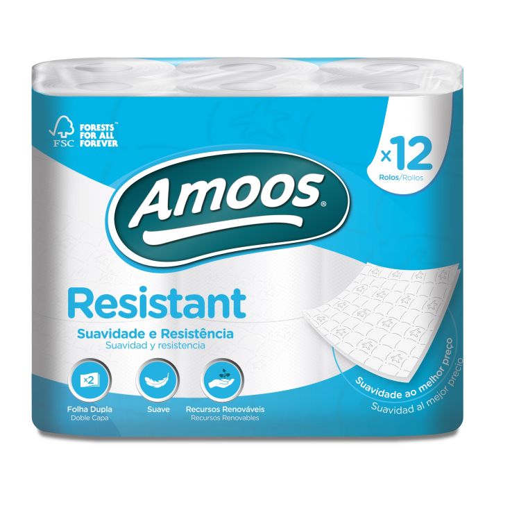 Papel higienico confort Amoos 2c.p12