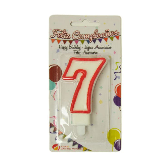 Vela blister cumpleaños nº7 Velas Martínez 1u La Despensa