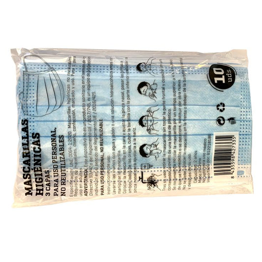 Mascarilla higiénica desechable 3 capas p10 La Despensa