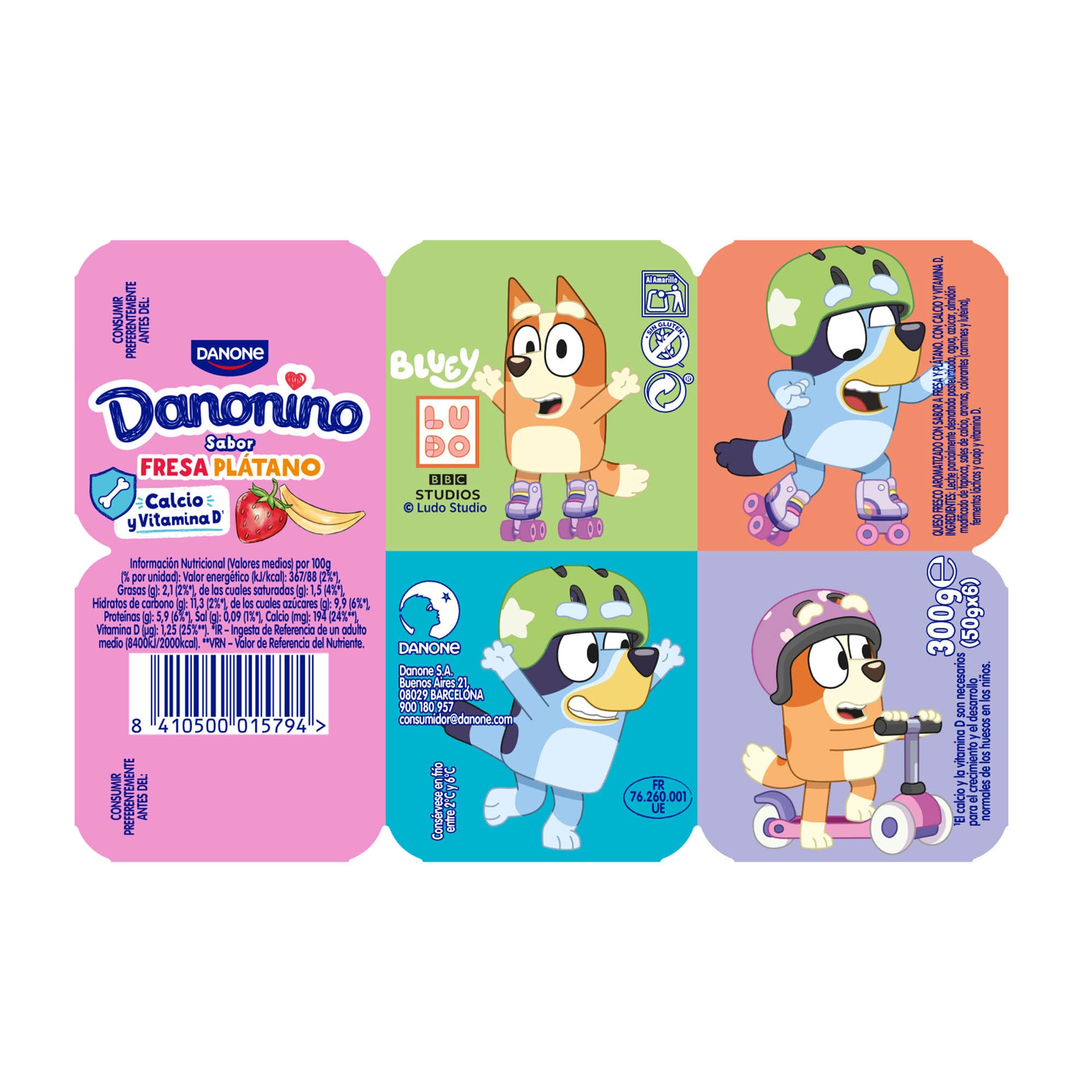 Petit suise fres/plat danonino Danone p6 50g/u
