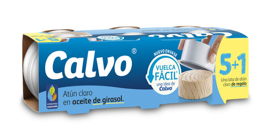 Atun claro aceite girasol lata Calvo p5+1 52g/u escur La Despensa