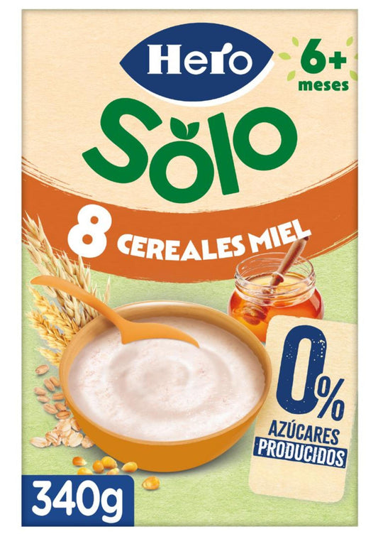 Preparado papilla 8 cereales/miel 0% Hero baby 340g La Despensa