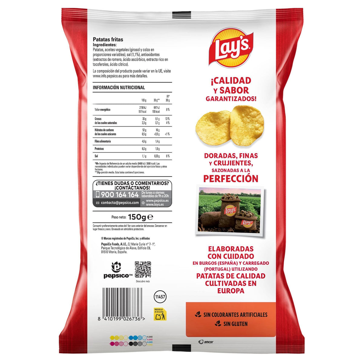 Patatas fritas sal Lays 150g