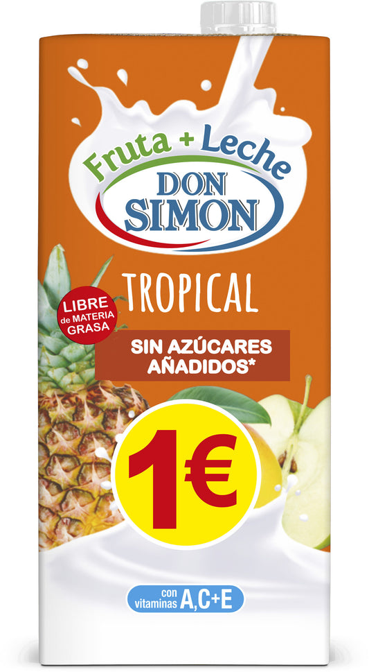 Bebida resfres mixta zumo fruta/leche tropical zero Don simon 1l La Despensa