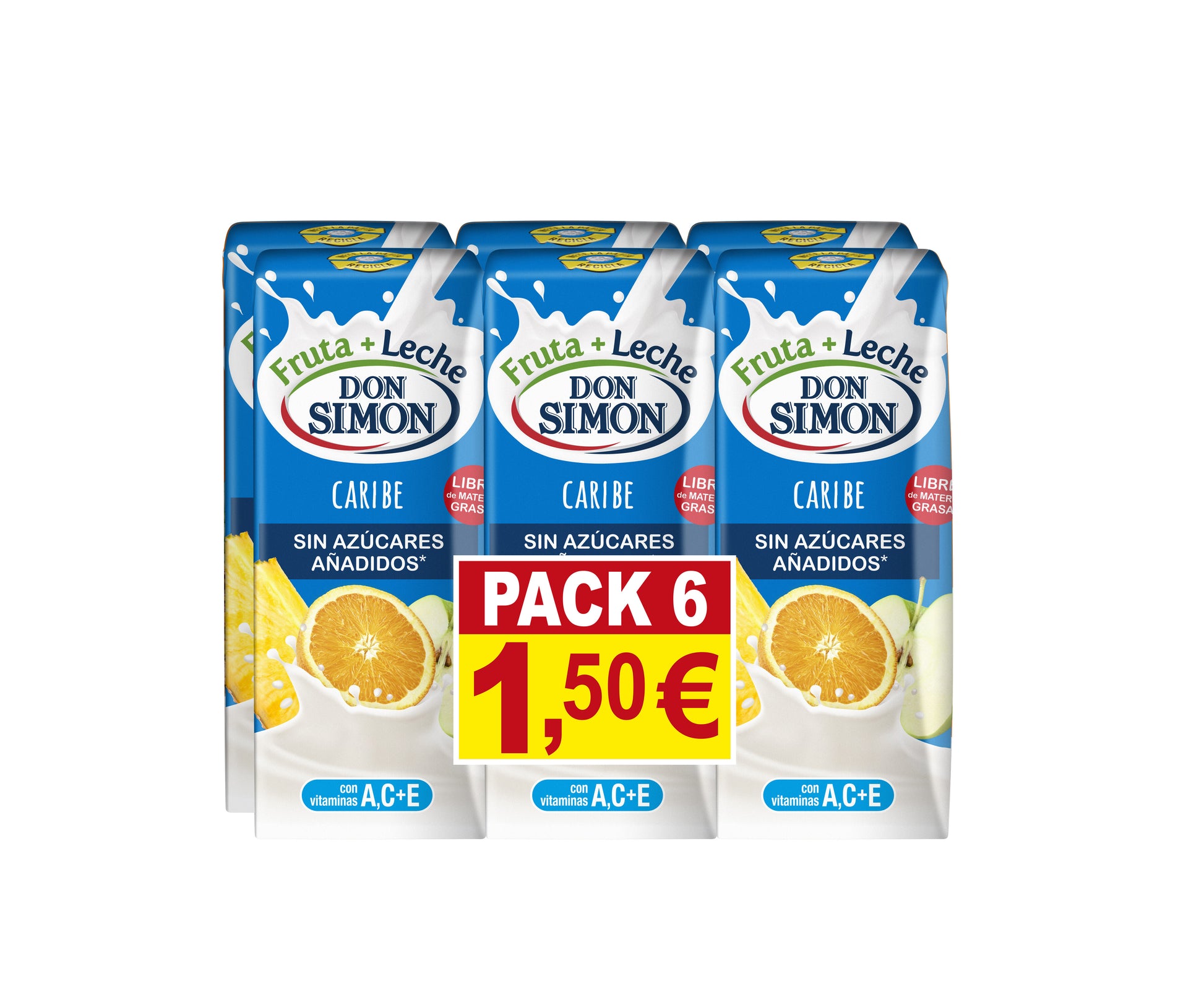 Bebida refresc mixta zumo frut/lech caribe zero Don simon p6 200ml/u