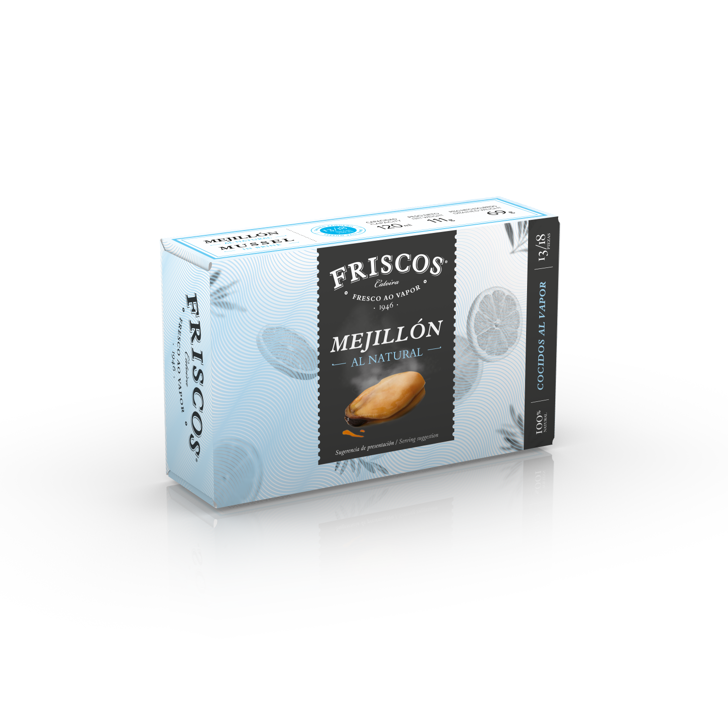 Mejillon natural 13/18 lata Friscos 69g escurr
