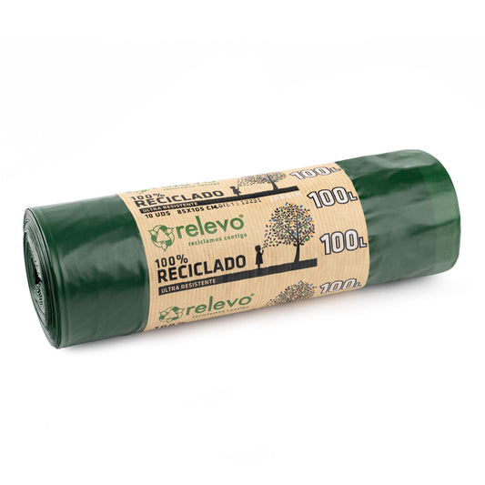 Bolsa basura 100l 100% reciclado Relevo 10u La Despensa