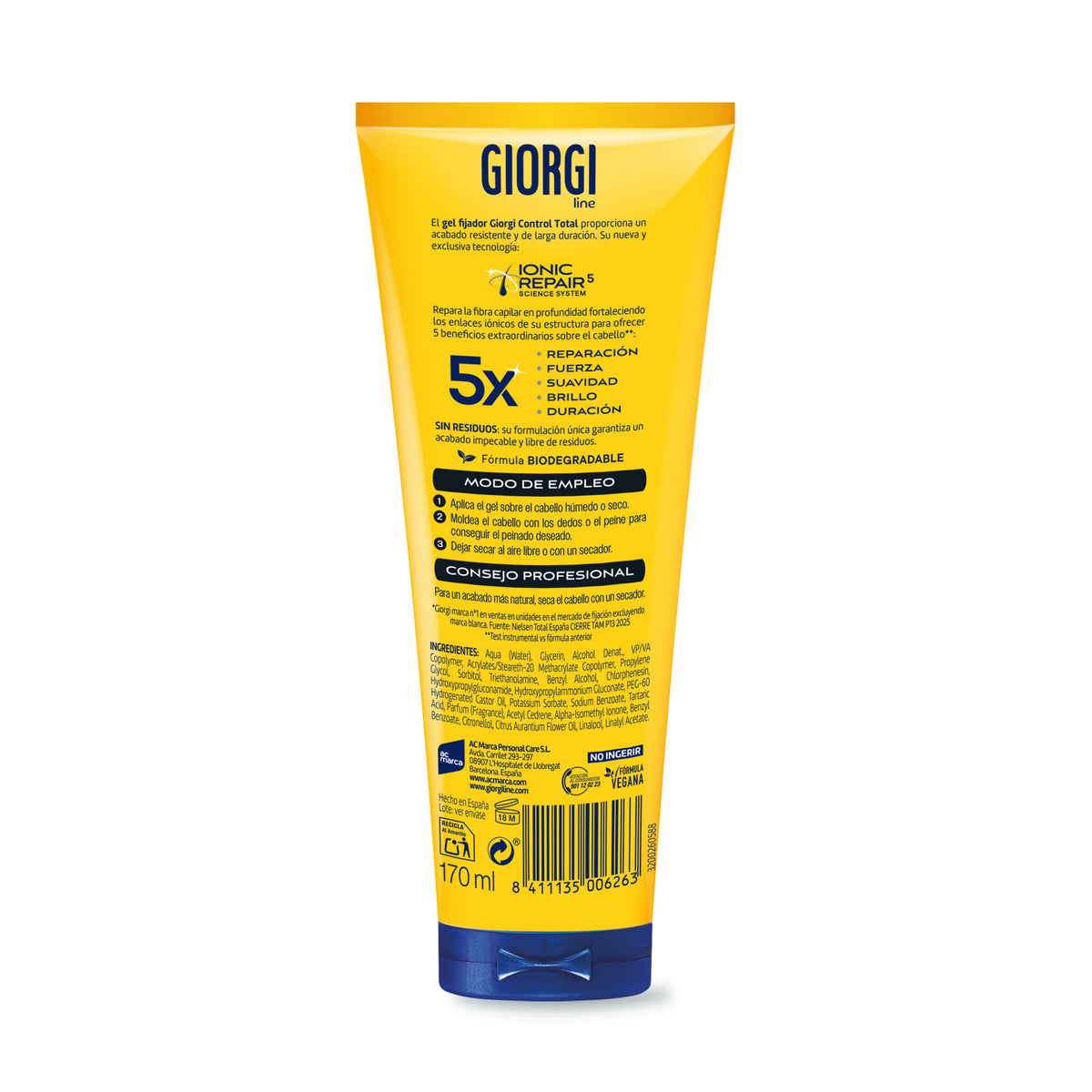 Gel fijador control total Giorgi 170ml