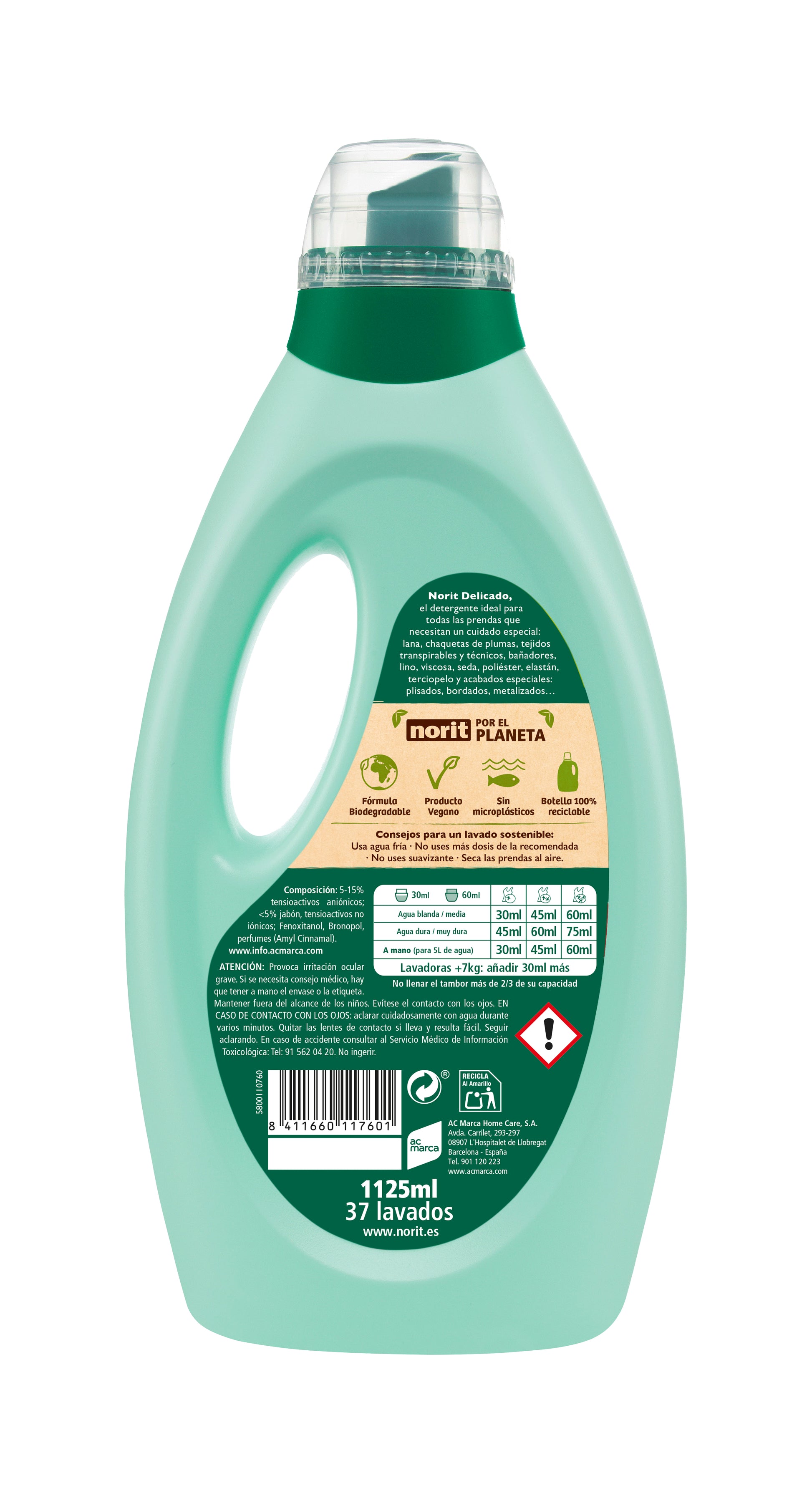 Detergente ropa delicadas verde Norit 37d